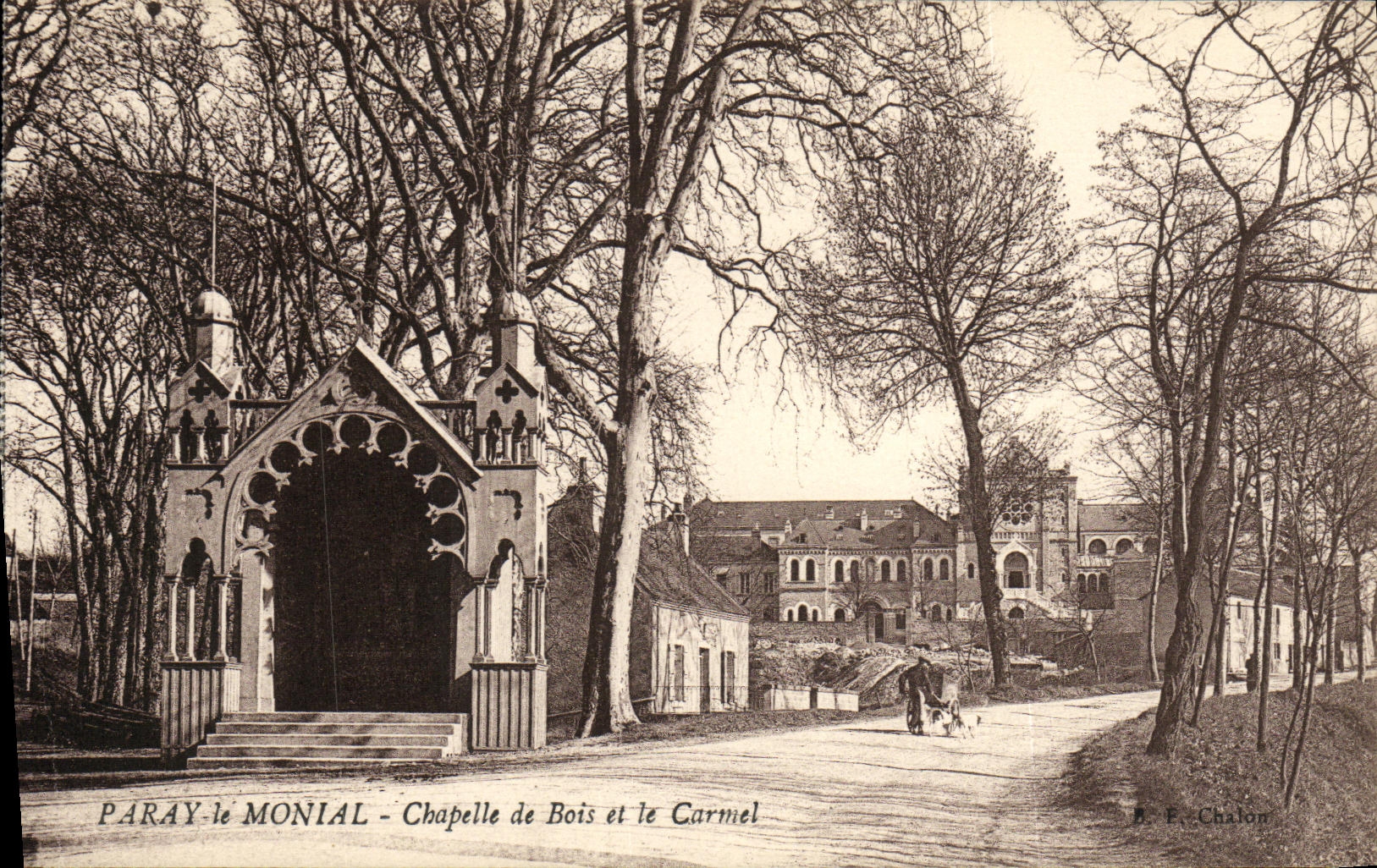 VINTAGE POSTCARD Paray Monial Vault of Wood and Carmel