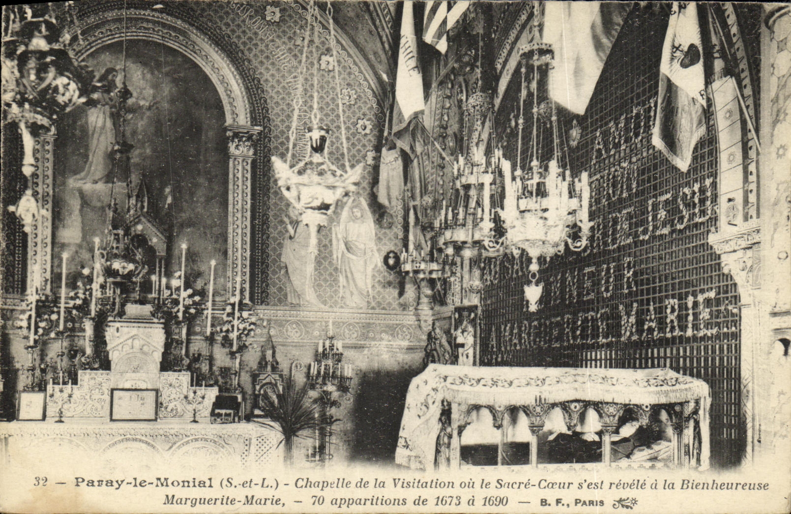 VINTAGE POSTCARD Paray Monial Vault of the Visitation or the Sacring Heart S east reveals with the happy one