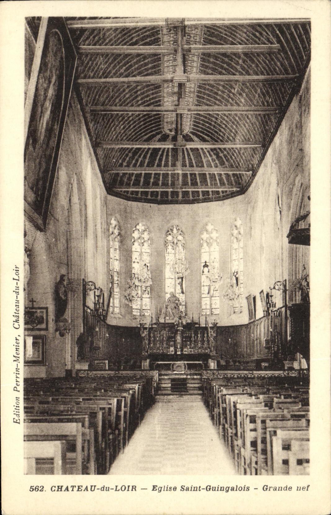 VINTAGE POSTCARD Castle of the Dormouse Church Guingalois Saint Great nave