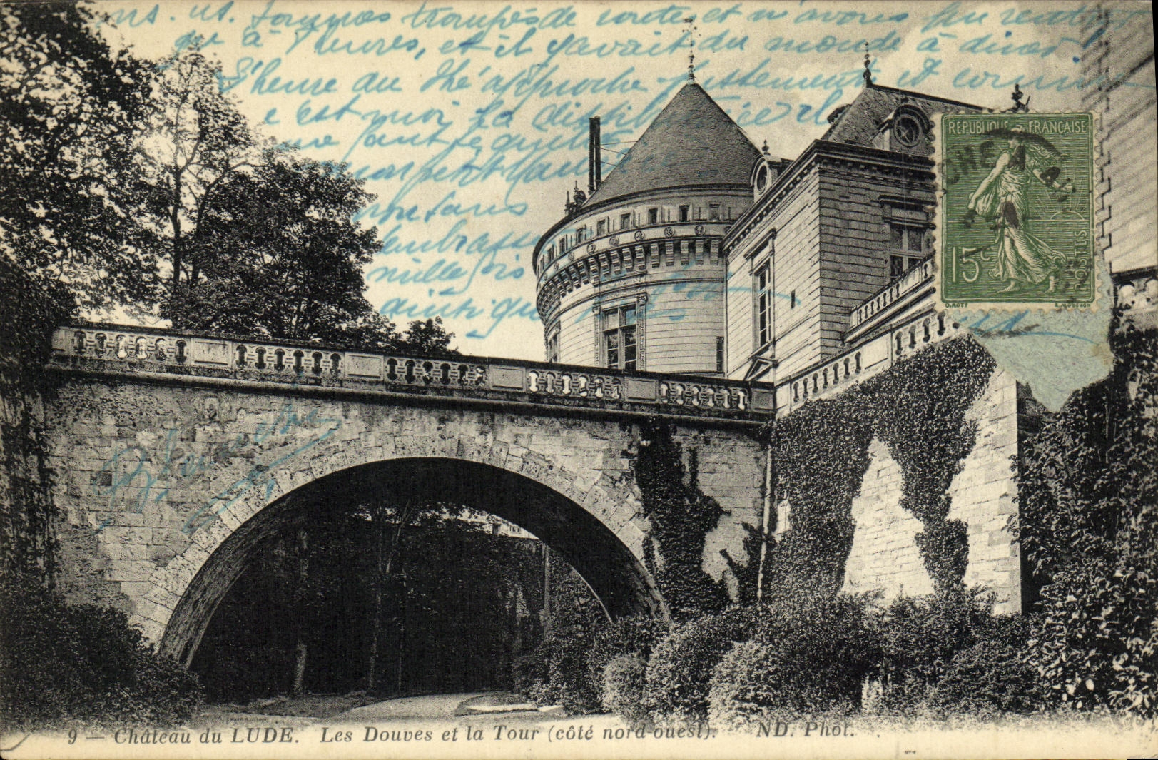 VINTAGE POSTCARD Castle of Lude Ditches and the Tower