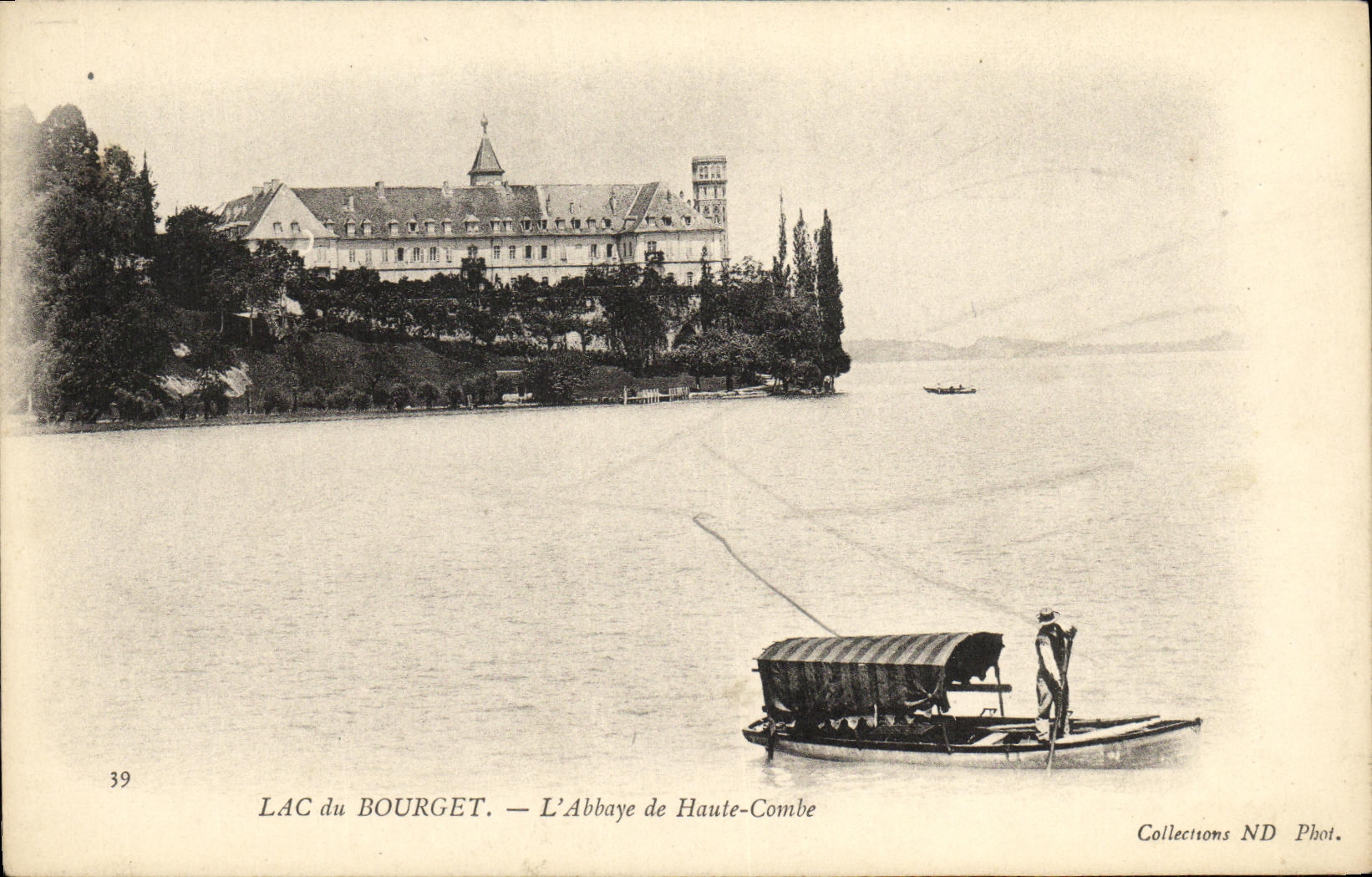 VINTAGE POSTCARD Lake of Le Bourget L Abbey of High Combe