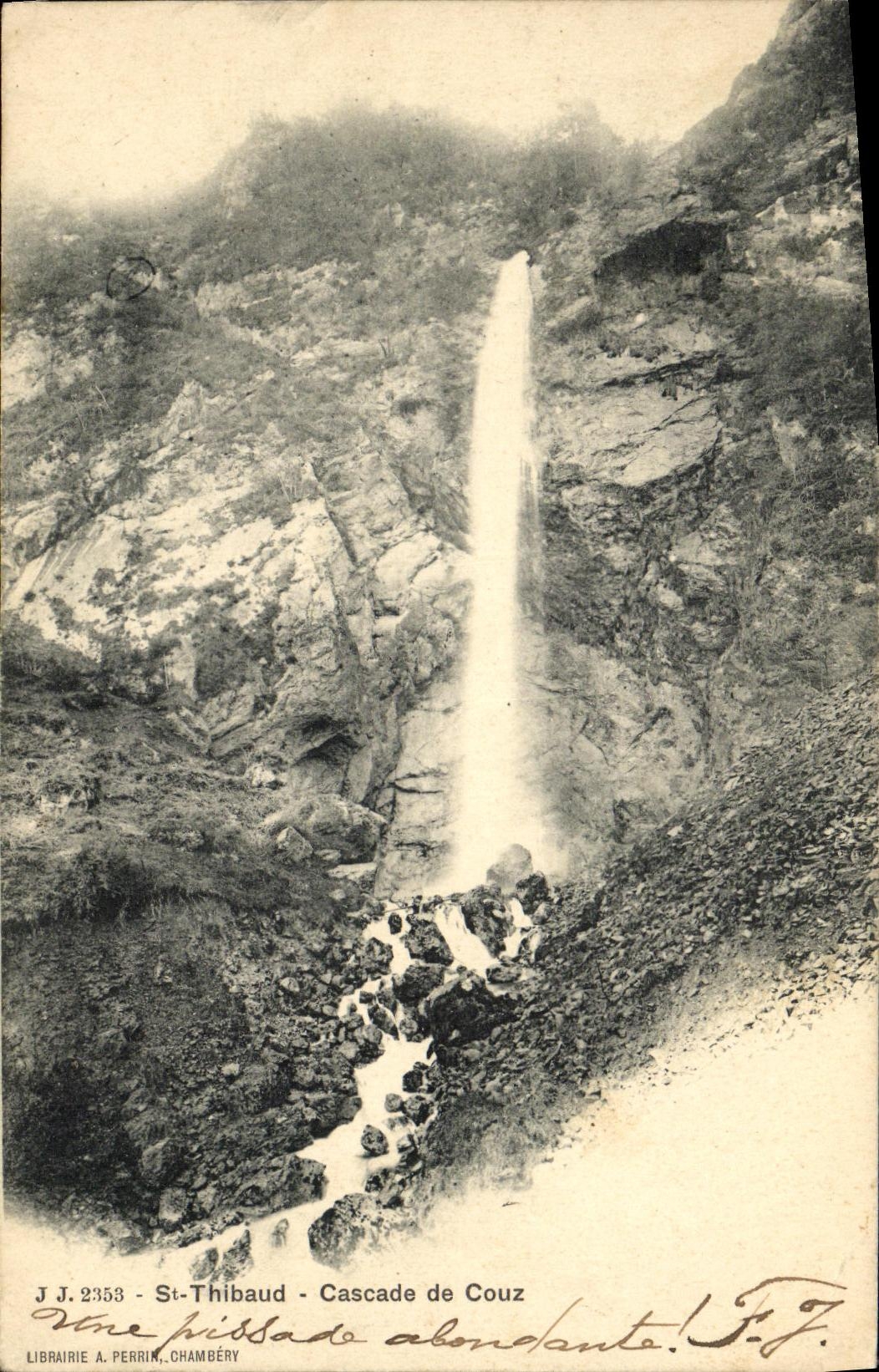 VINTAGE POSTCARD St Thibaud Cacade de Couz