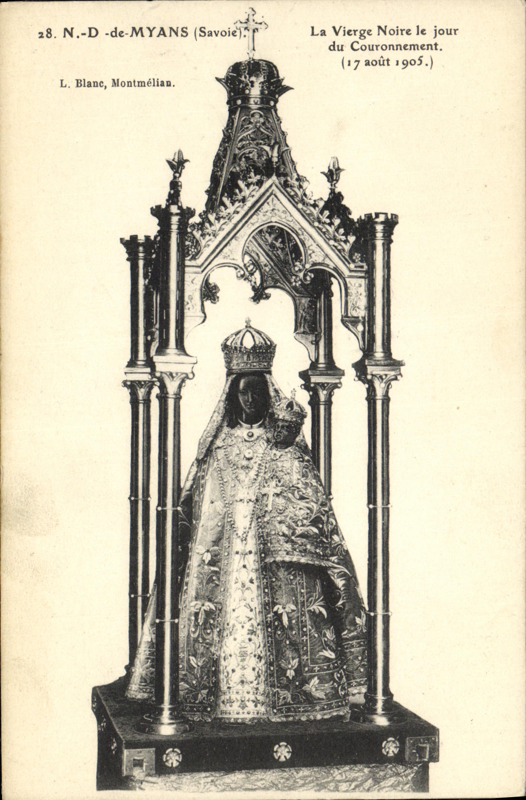 VINTAGE POSTCARD Nd of Myans the black virgin the day of crowning