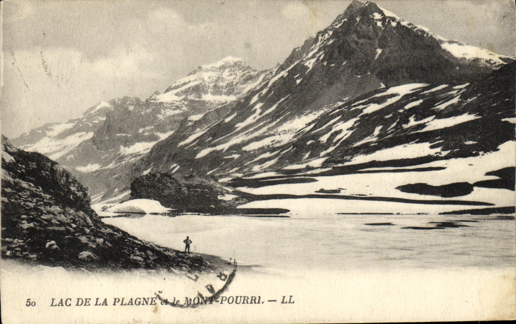VINTAGE POSTCARD Lake of Plagne and the Rotted Mount