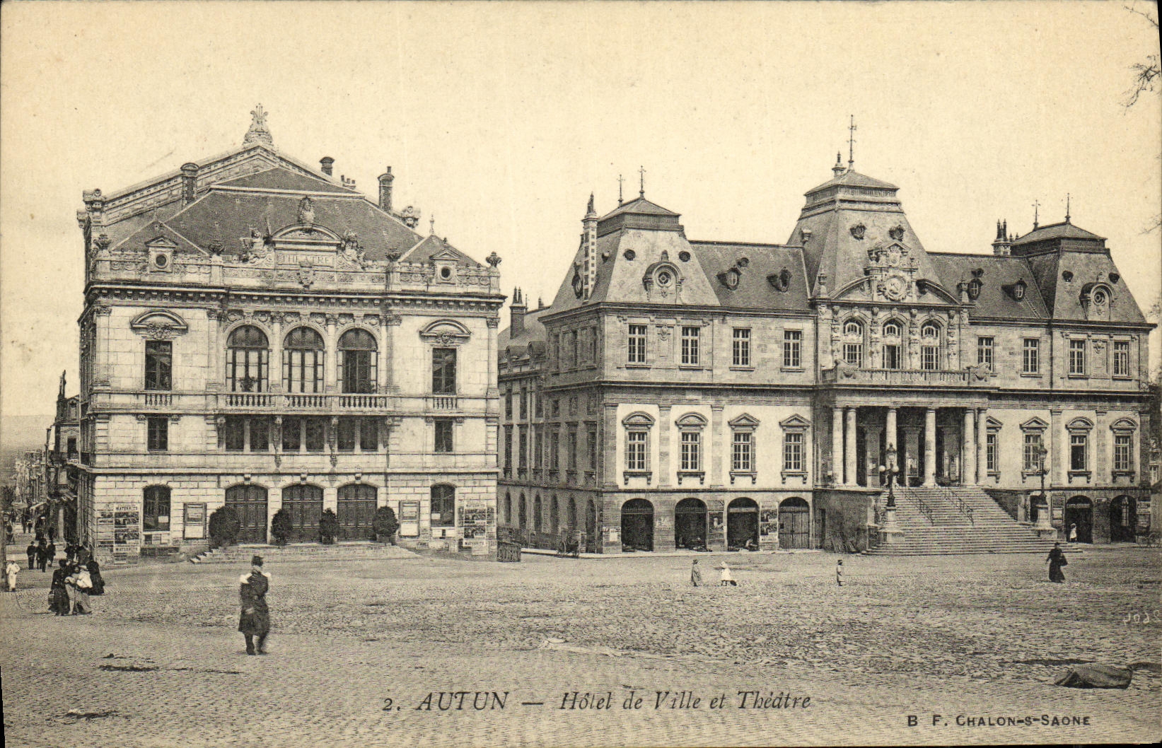 CPA Autun Hotel de Ville et Theatre