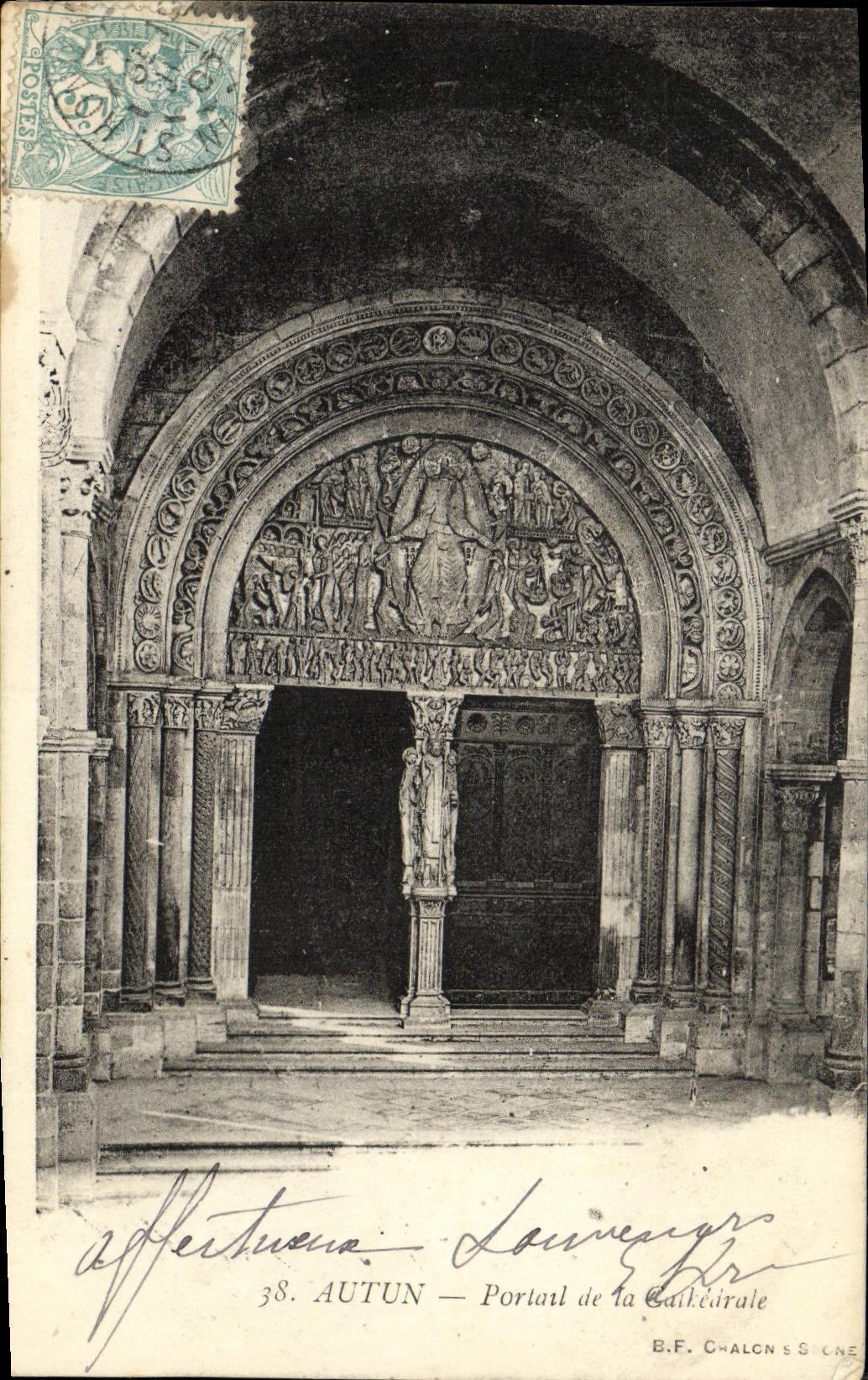 CPA Autun Portail de la Cathedrale