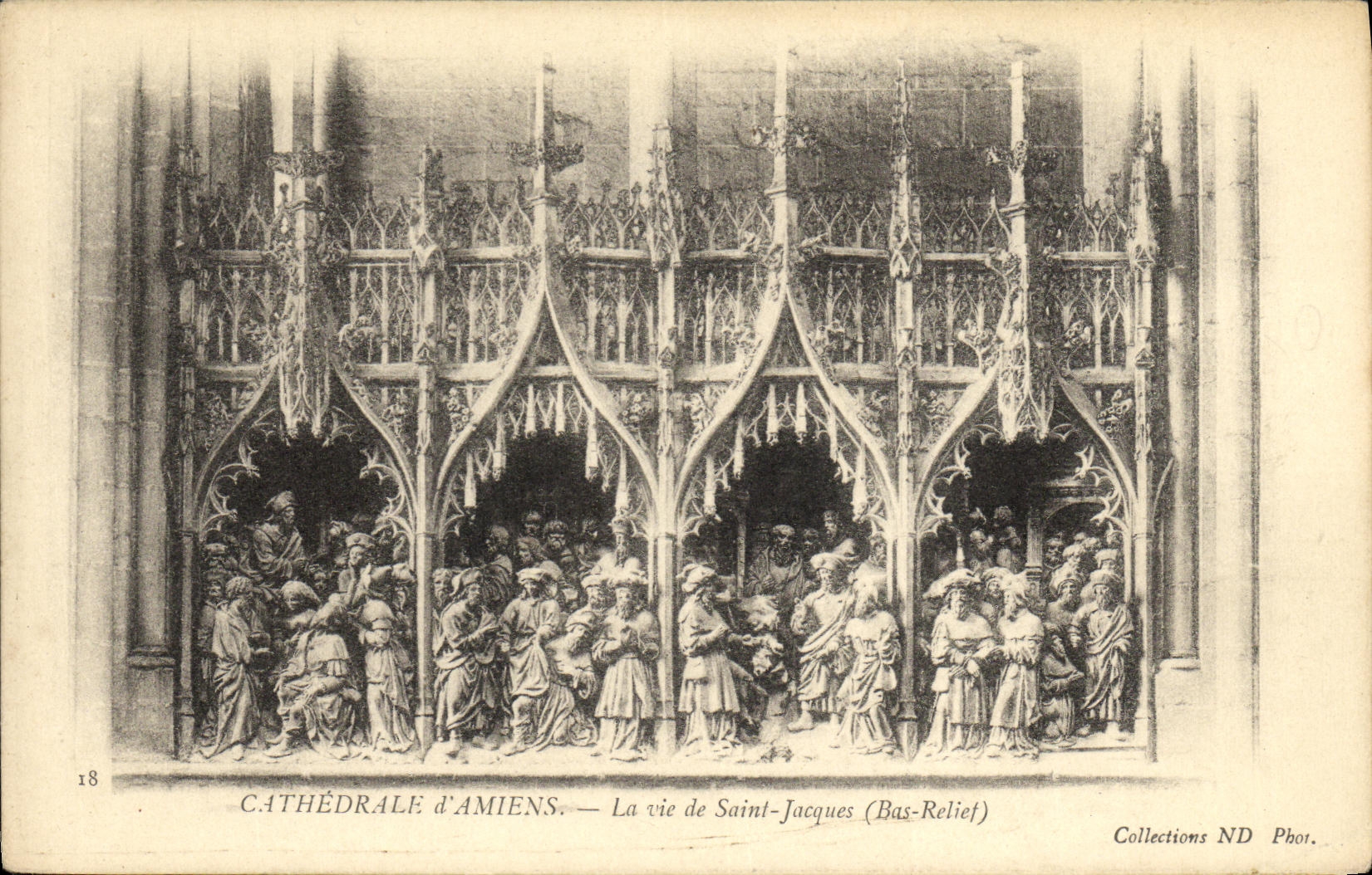 CPA Cathedrale d Amiens La vie de Saint Jacques Bas relief