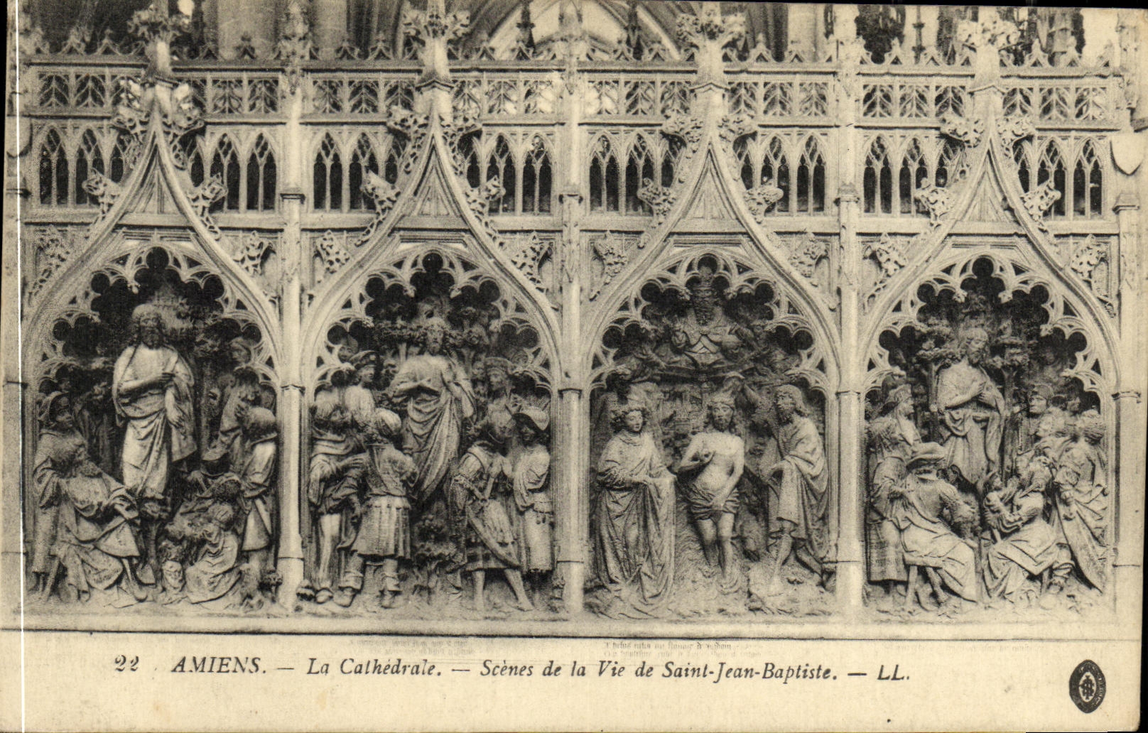 CPA Amiens La Cathedrale Scenes de la Vie de Saint Jean Baptiste