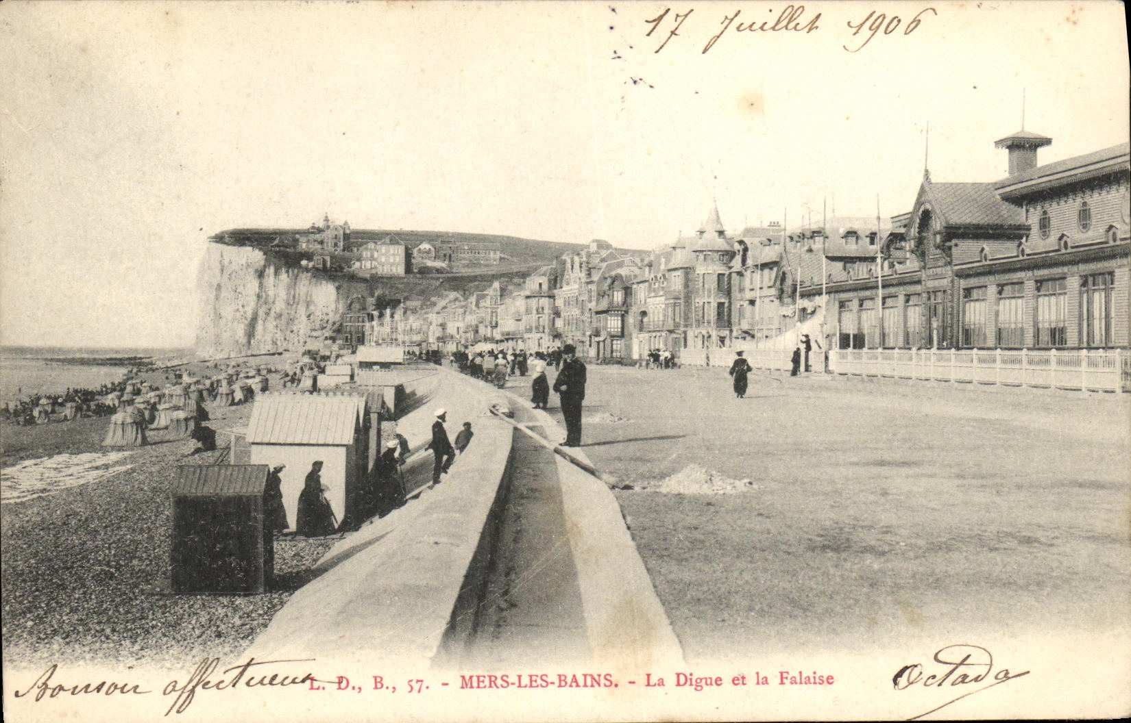 CPA Mers les Bains La Digue et la Falaise