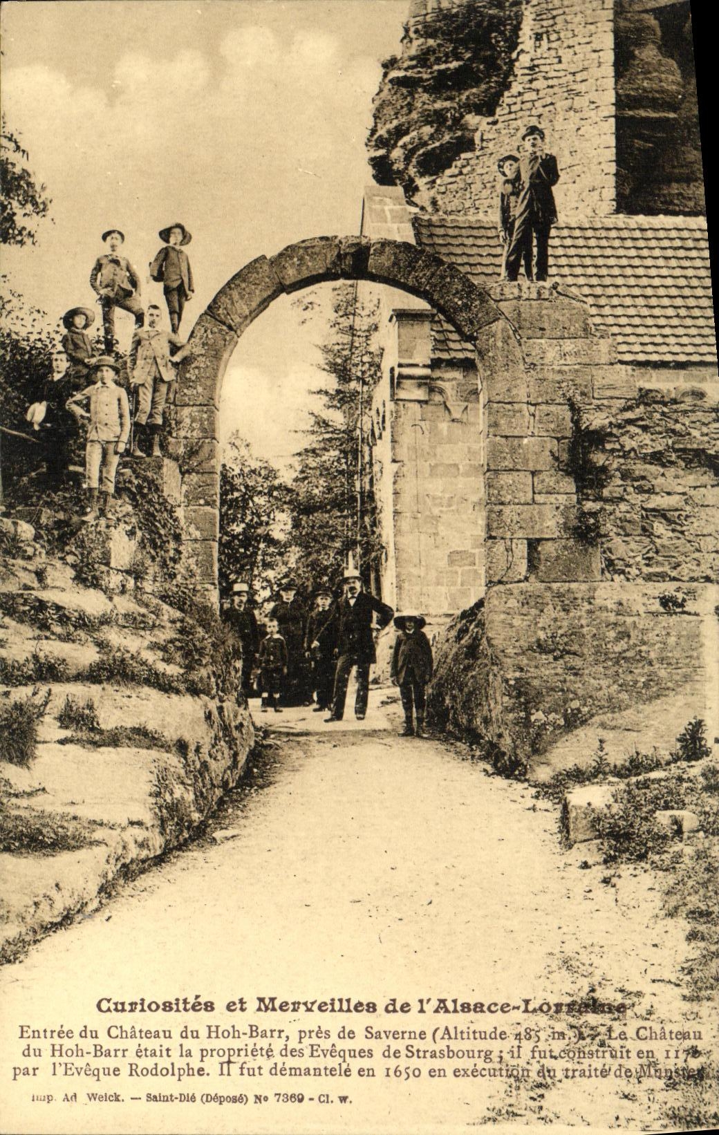 VINTAGE POSTCARD Curiosities and Wonders of L Lorraine Alsace Entry of the castle of Hob Barr