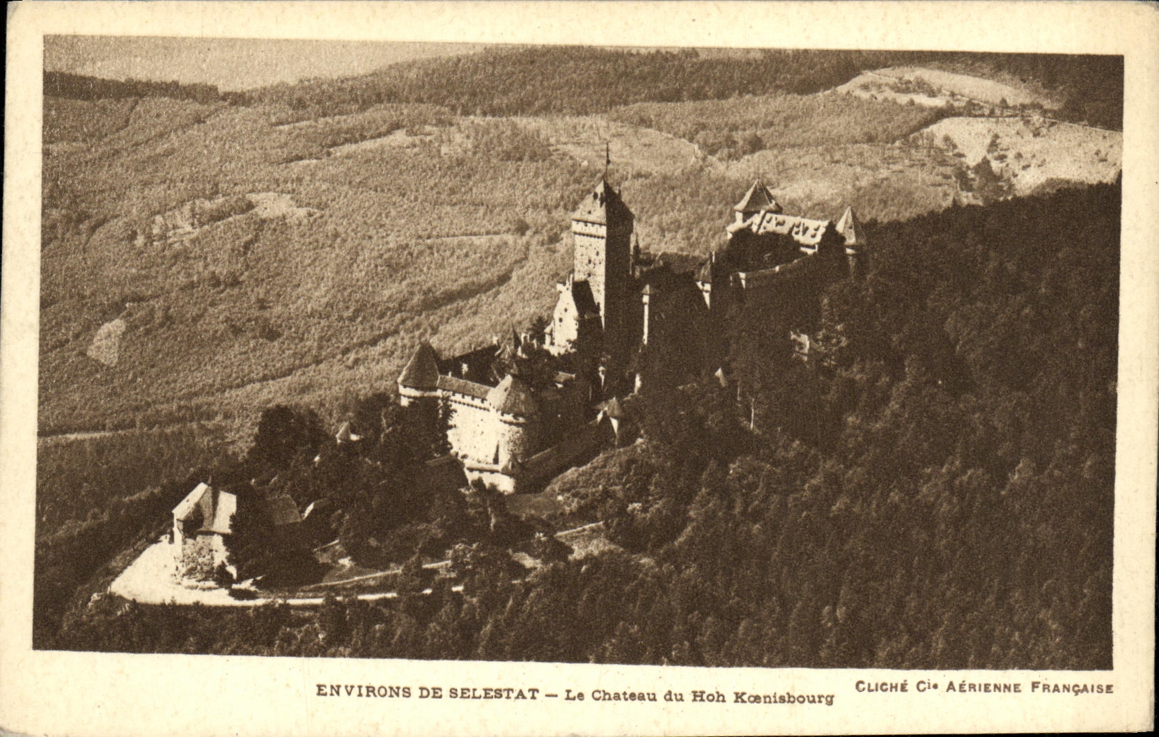 VINTAGE POSTCARD Surroundings of Selestat Chateu of Hoh Koenigsbourg