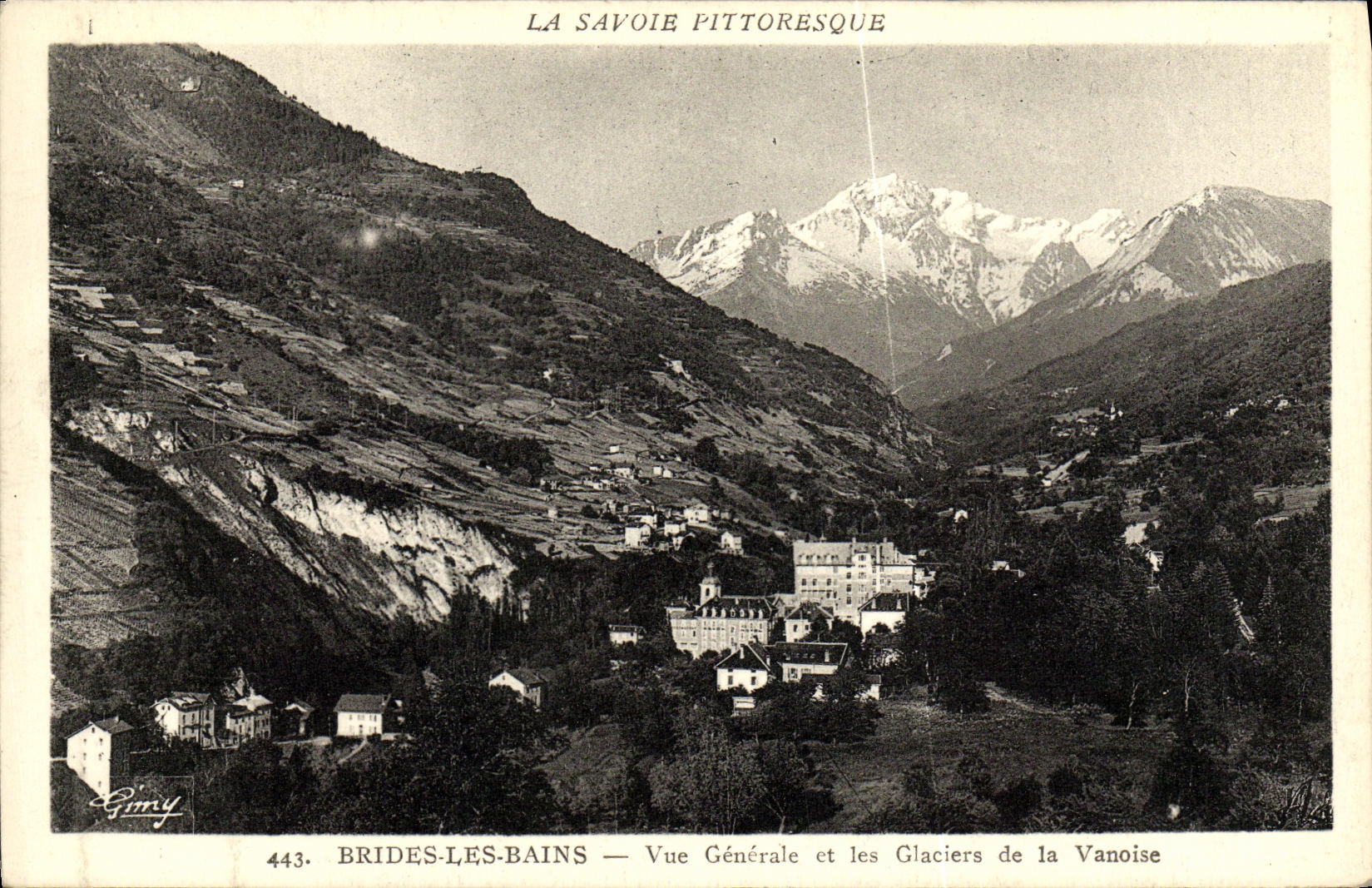 CPA Brides les Bains Vue Generale et les Glaciers de la Vanoise