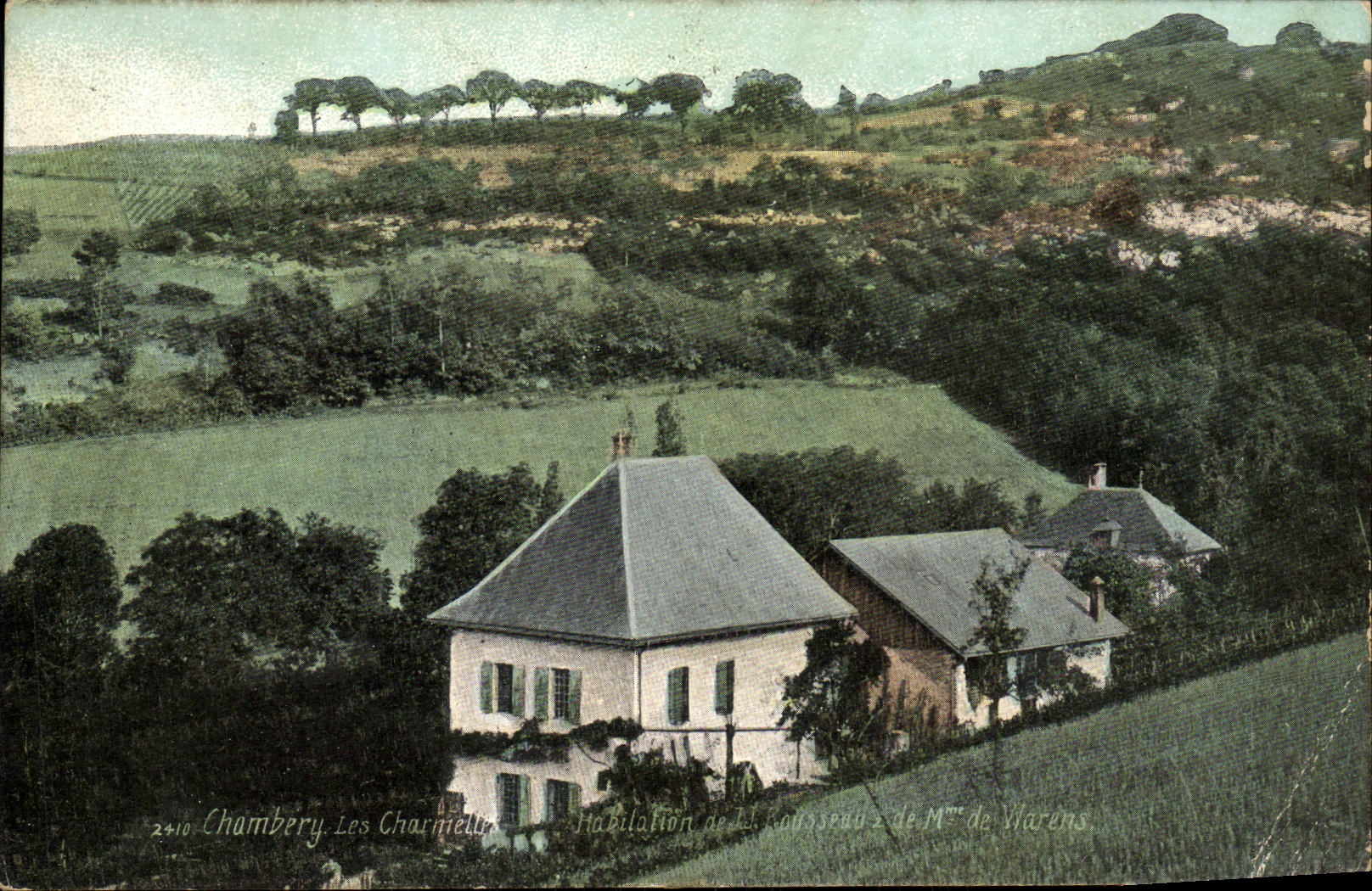 CPA Chambery Les Charmelles Habitation de JJ Rousseau Mme de Vilarens 