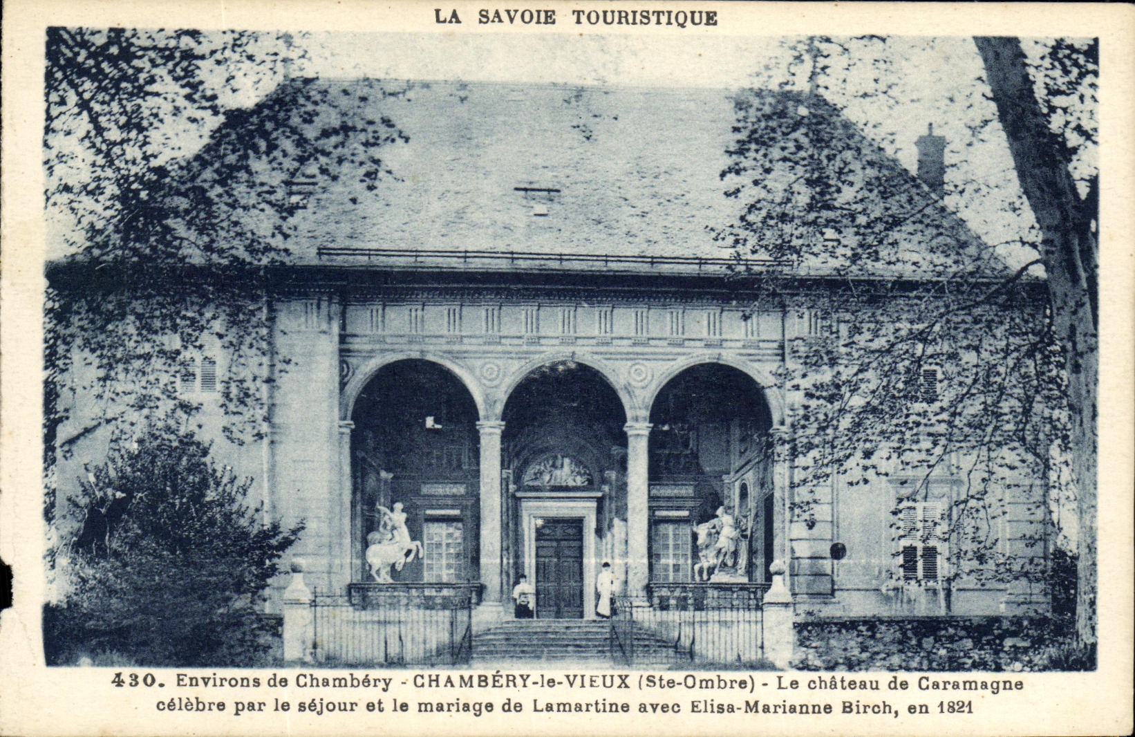 VINTAGE POSTCARD Chambery Surroundings the Castle of Caramagne