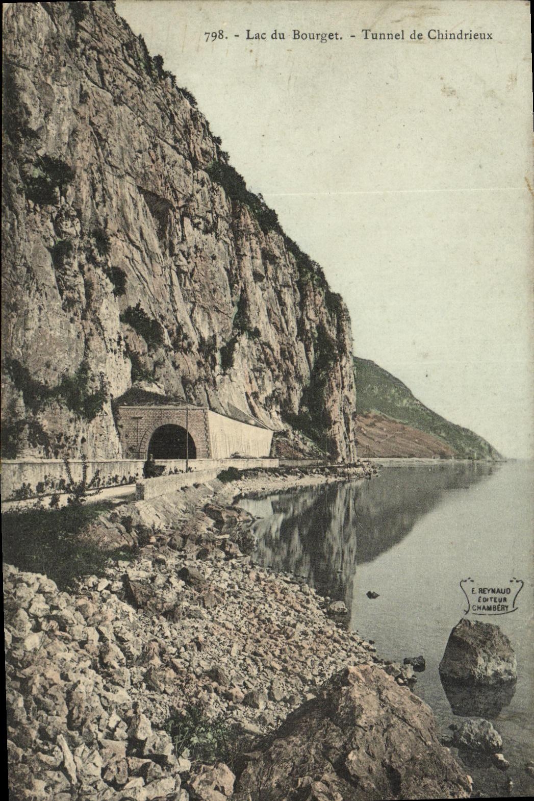 VINTAGE POSTCARD Lake of Le Bourget Tunnel of Chindrieux