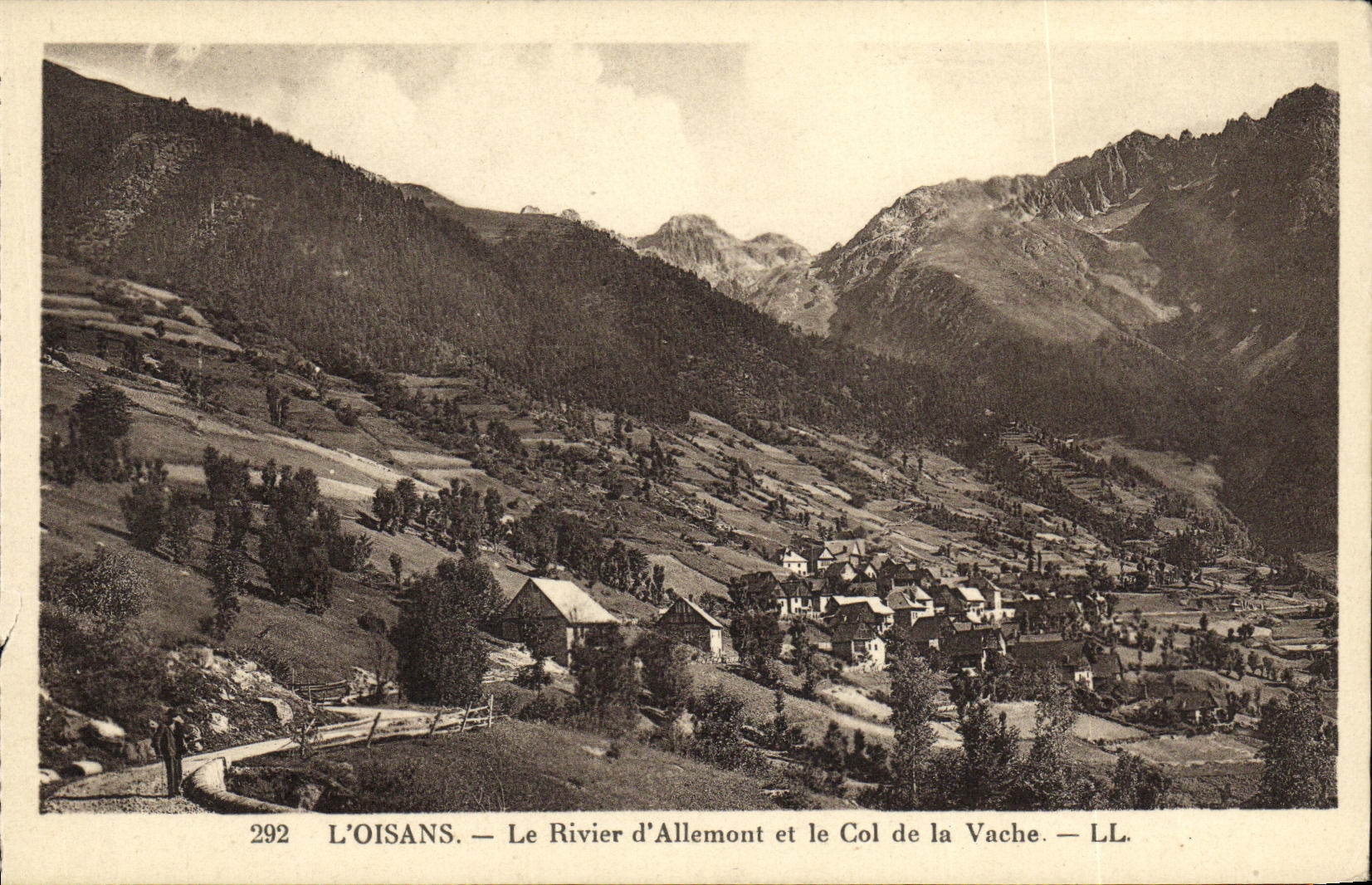 VINTAGE POSTCARD L Oisans Rivier D Allemont and the Collar of the Cow