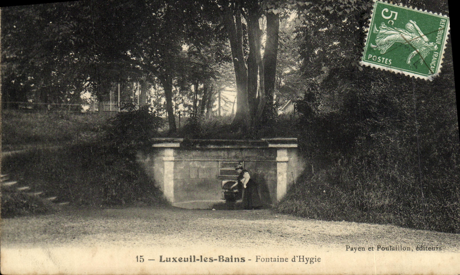 VINTAGE POSTCARD Luxeuil Les Bains Fountain D Hygie