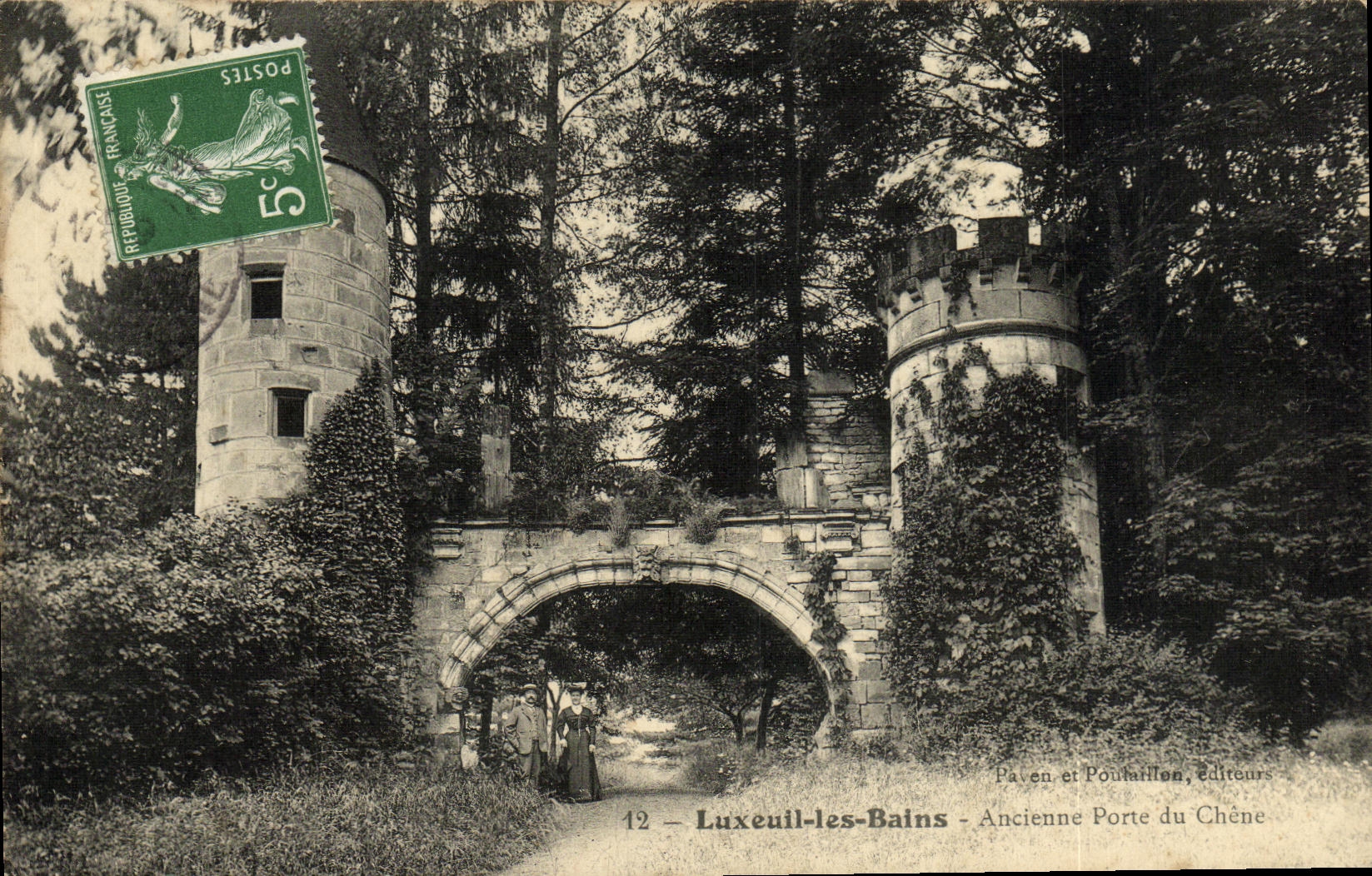 VINTAGE POSTCARD Luxeuil Les Bains Old carries oak