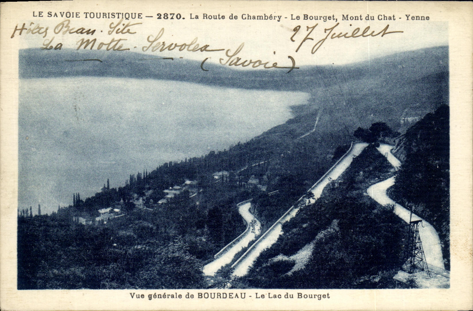VINTAGE POSTCARD View of Bourdeau the lake of Le Bourget
