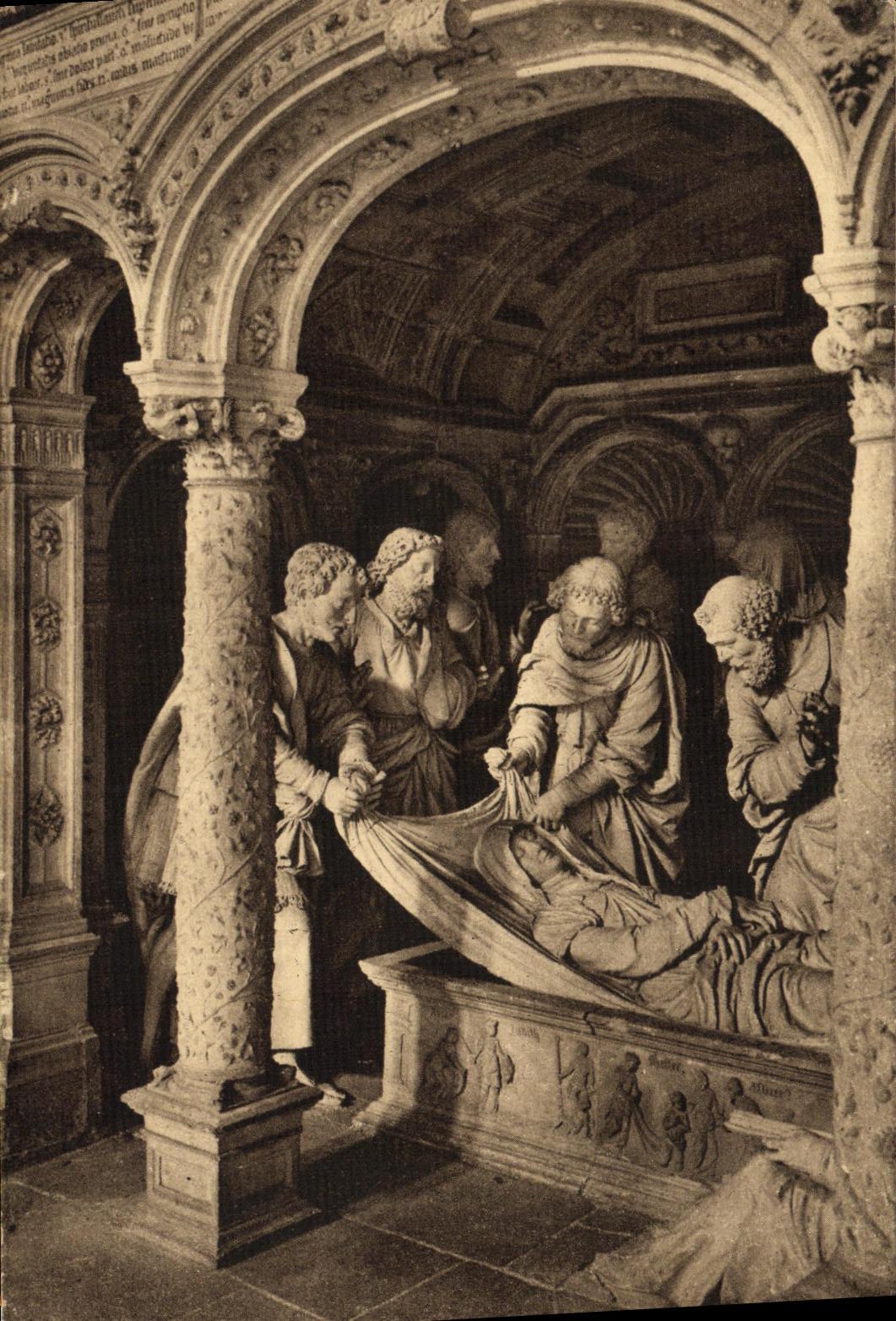 VINTAGE POSTCARD Saints of Solesmes Characters of the Bedside to the Tomb of the Virgin