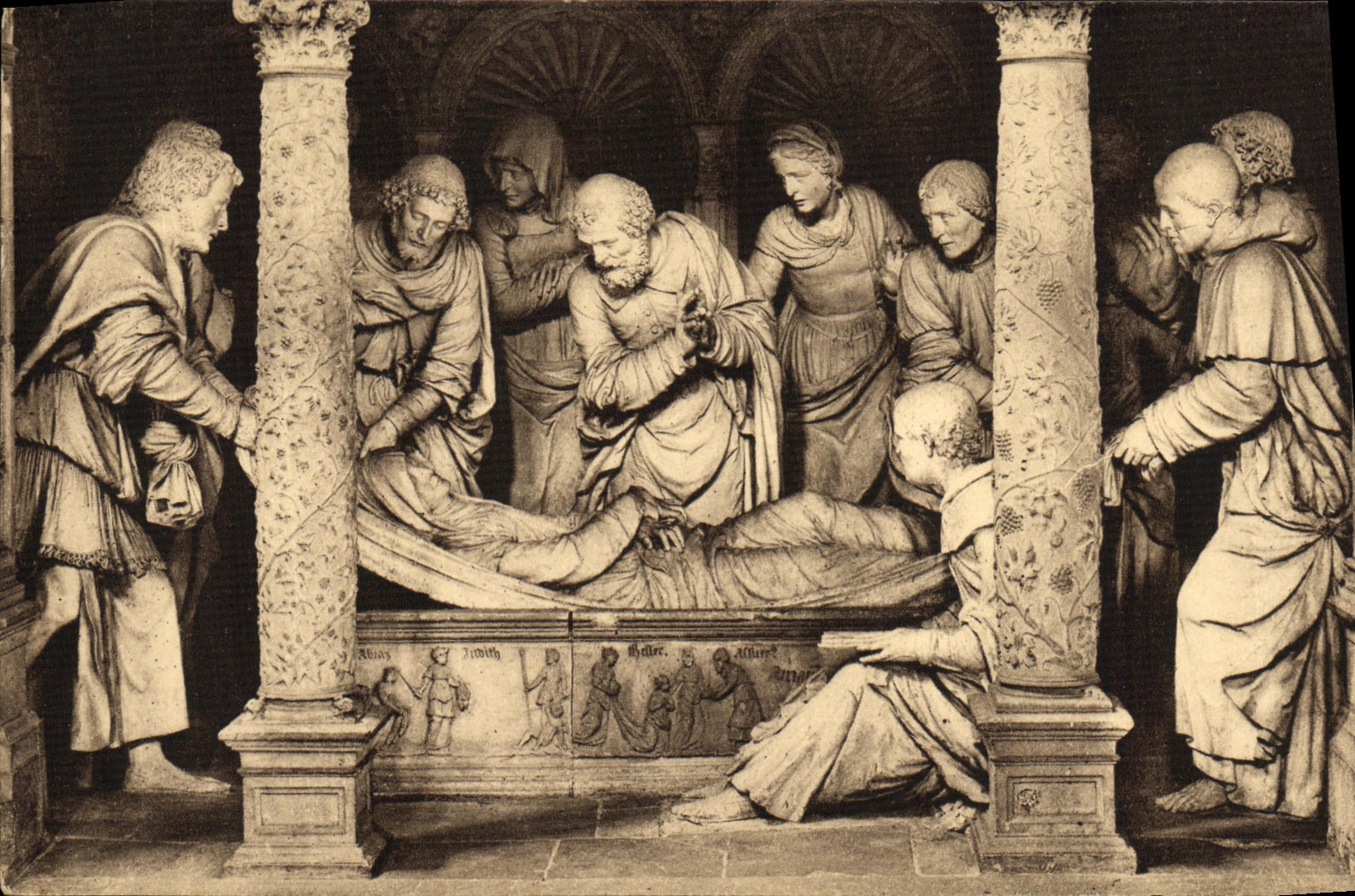 VINTAGE POSTCARD Saints of Solesmes Witnesses of L burial of the Virgin
