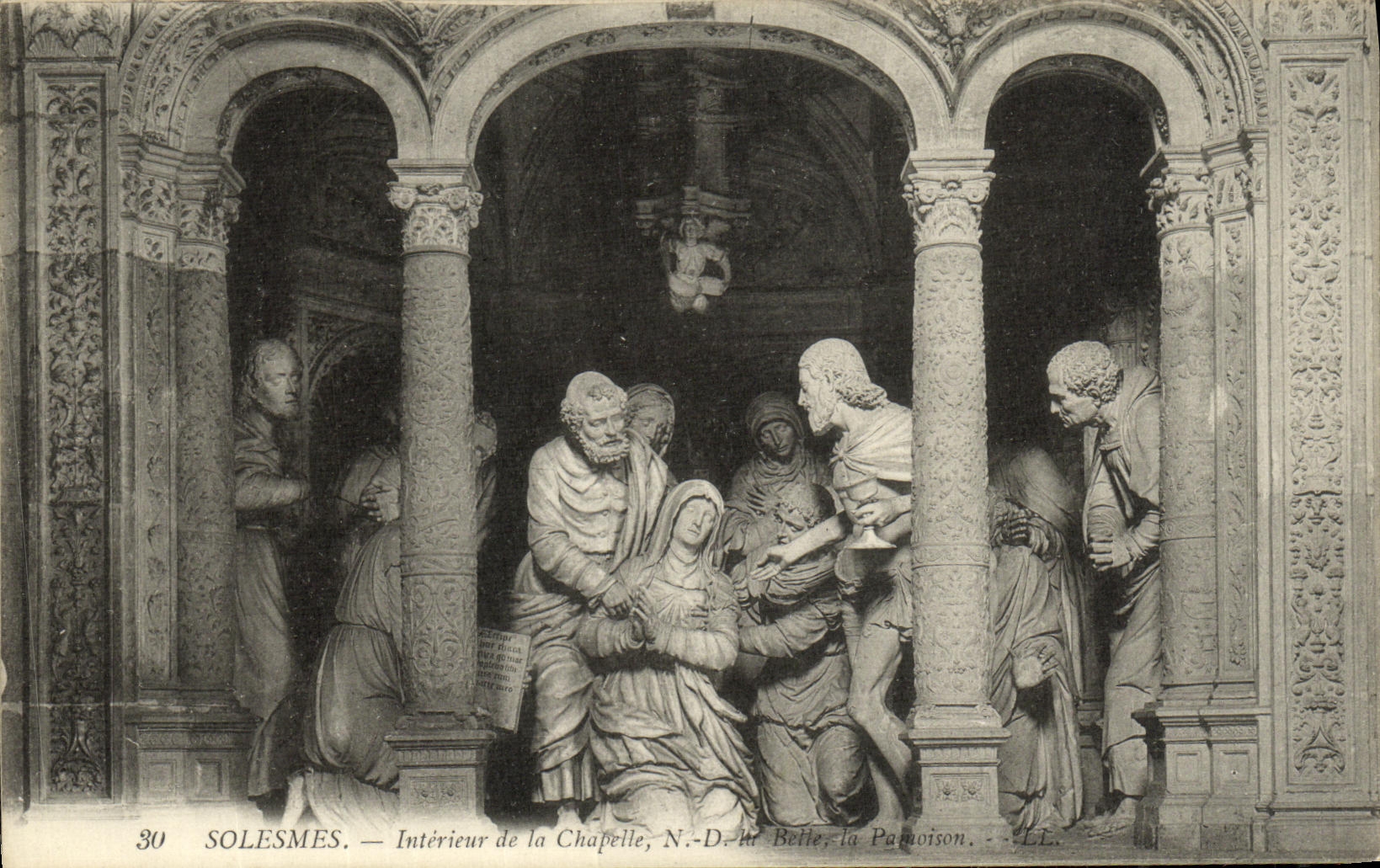 VINTAGE POSTCARD Interior Solesmes of the Vault Nd Beautiful Pamoison