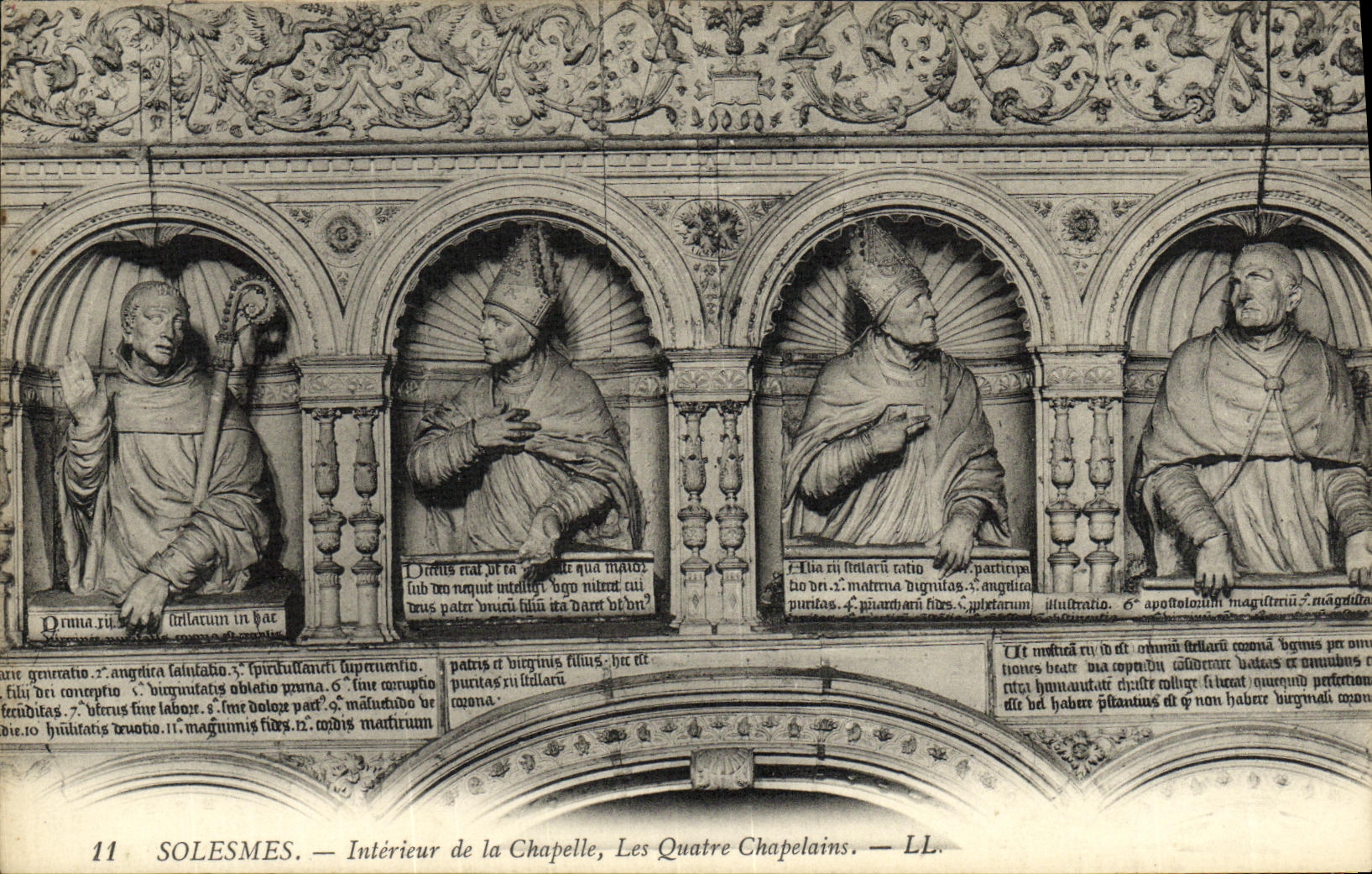 VINTAGE POSTCARD Interior Solesmes of ChapelleLes Four Chaplains