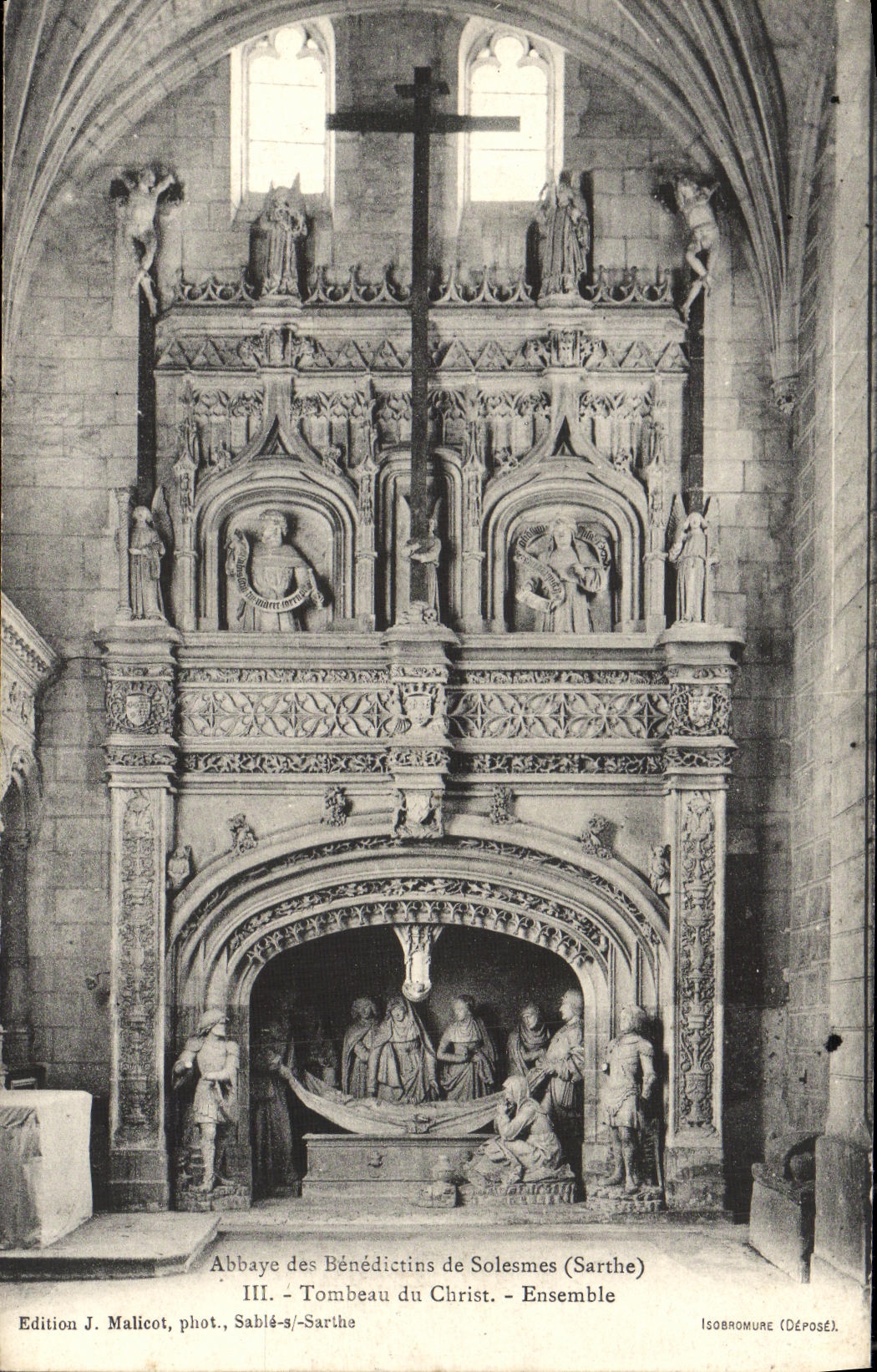 VINTAGE POSTCARD Solesmes Abbey of the Benedictines of Tomb of Christ Together