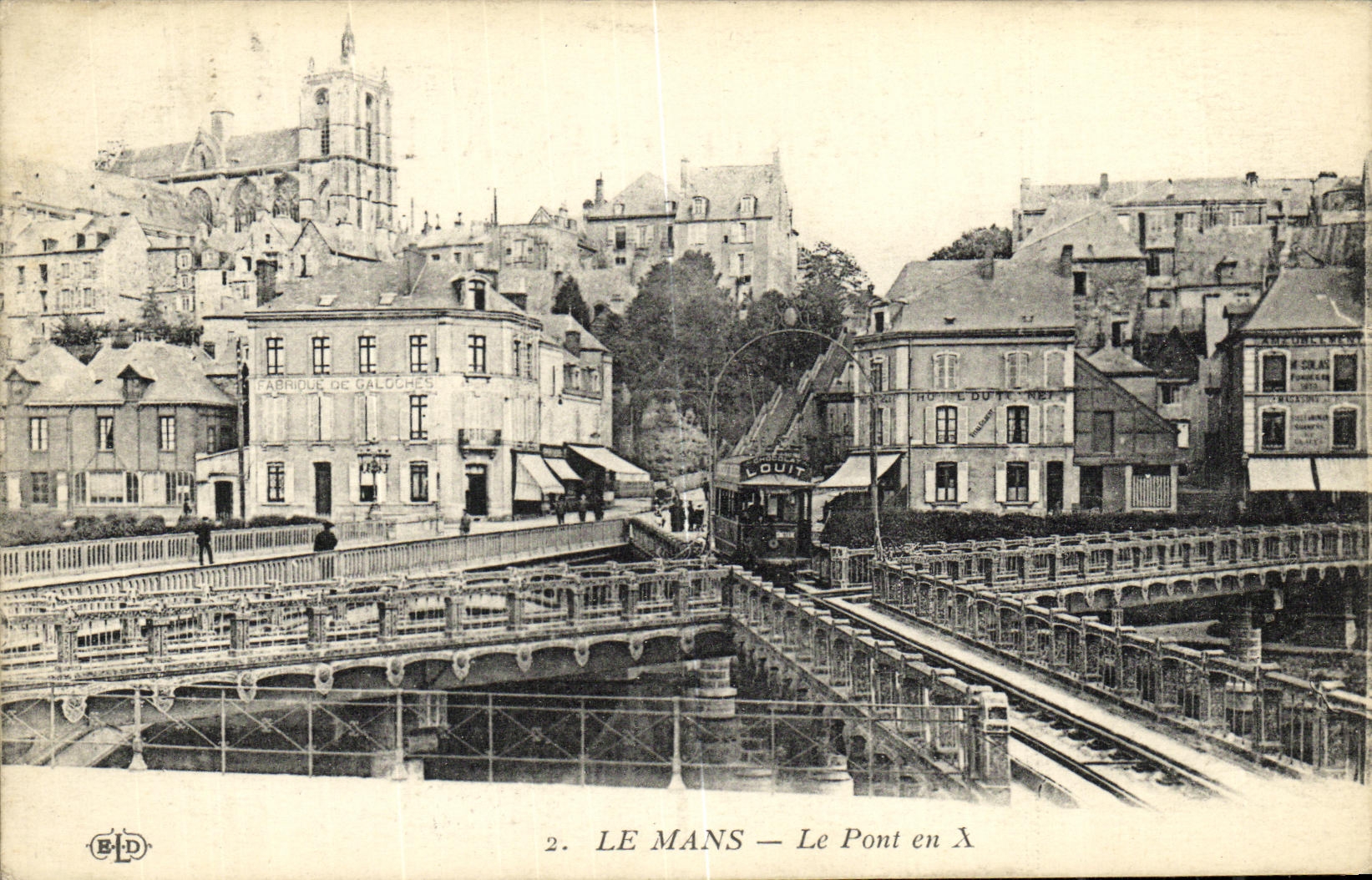 CPA Le Mans La Pont en X Tramway