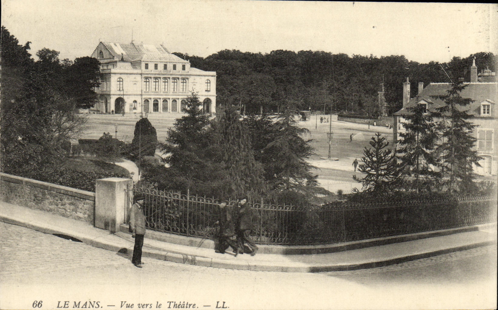 VINTAGE POSTCARD Mans Seen Towards the Theater