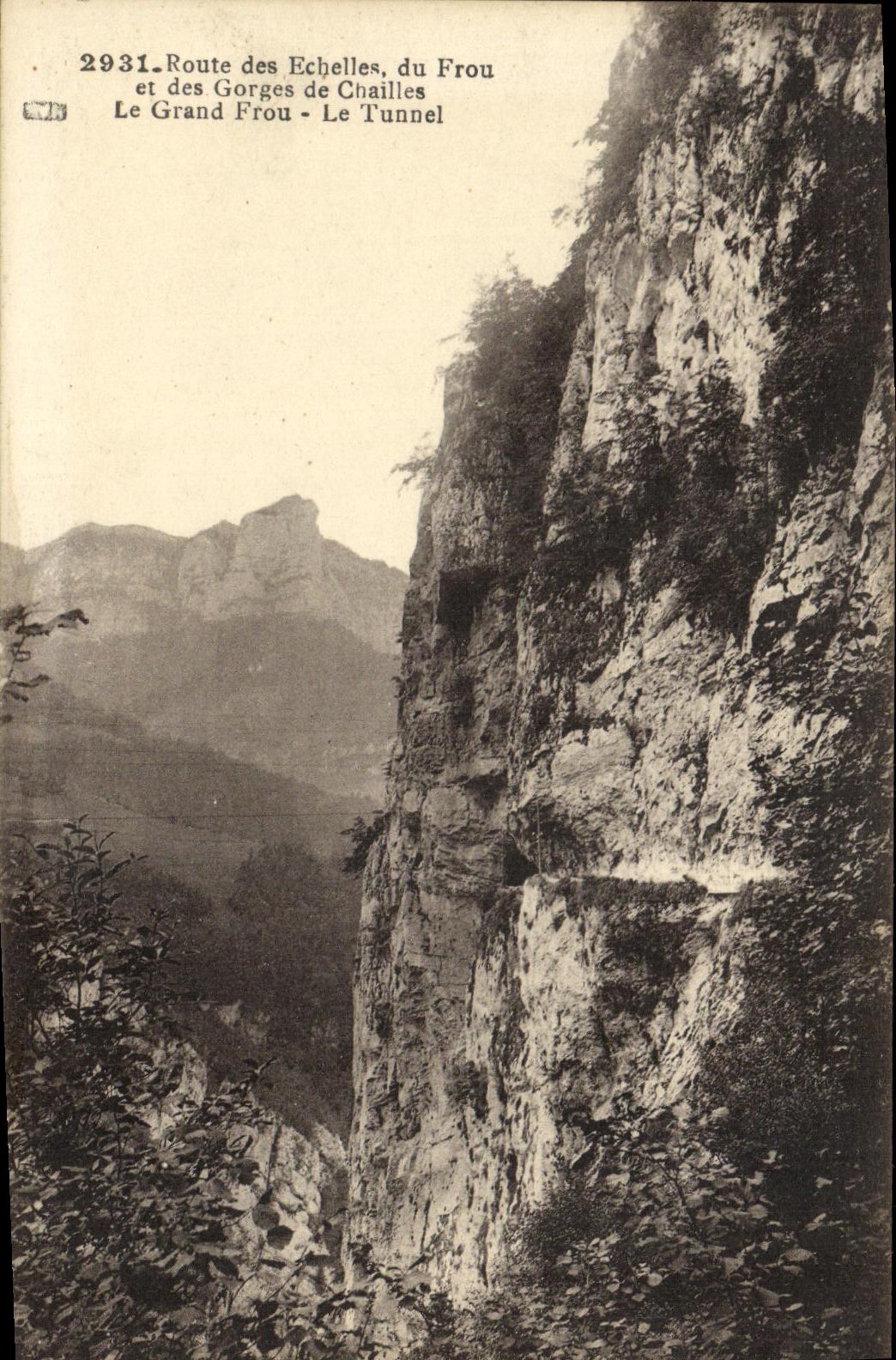 VINTAGE POSTCARD Road of the Scales of Frou and the Road metal Falls Large Frou