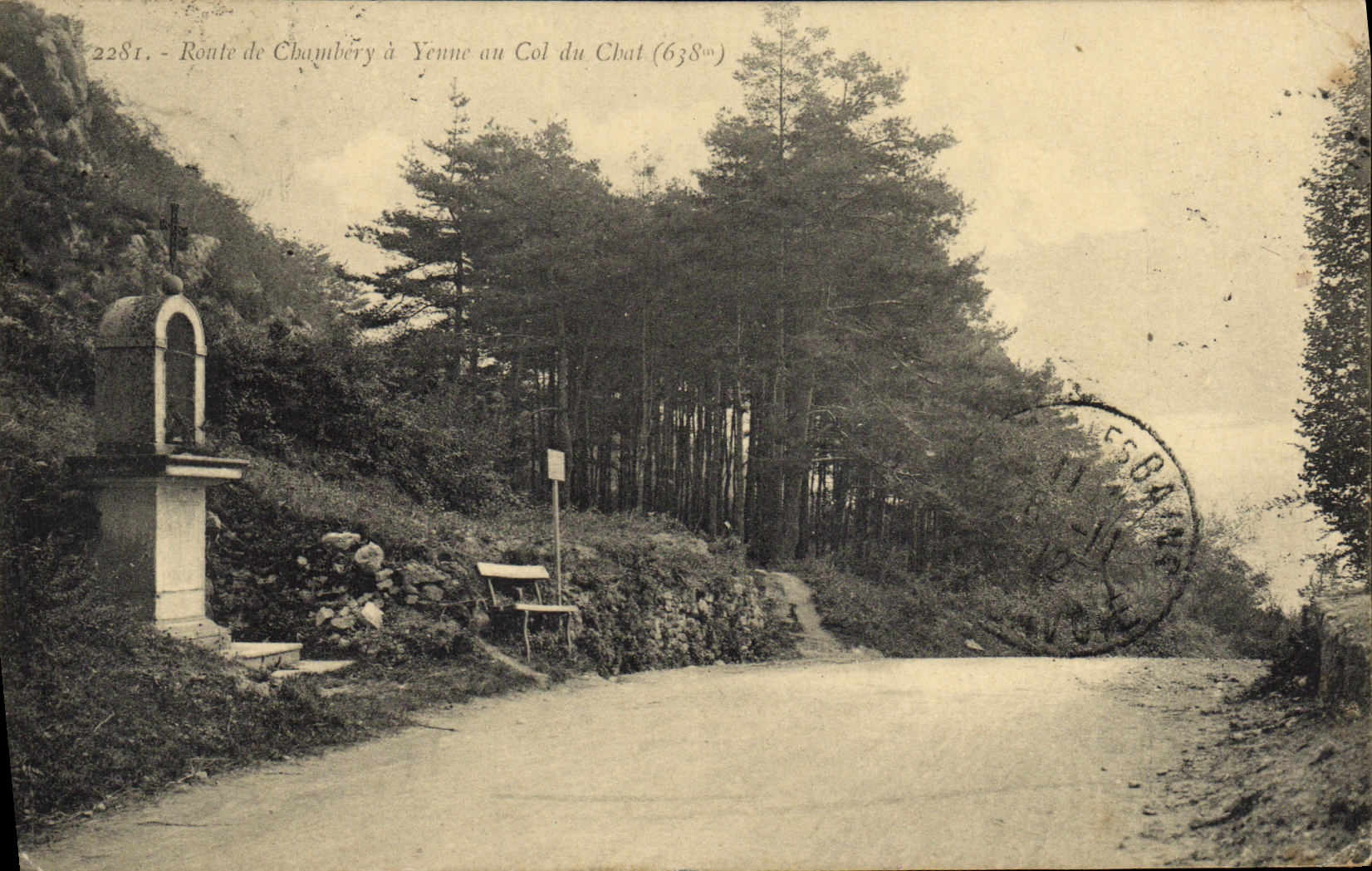 VINTAGE POSTCARD Route of Chambery has Yenne to the collar of the Cat