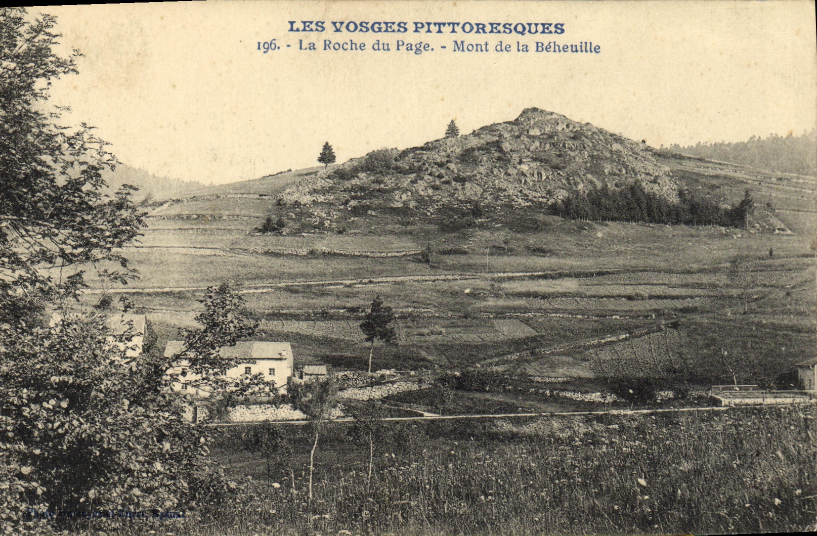 VINTAGE POSTCARD the Picturesque Vosges the Rock of the Mount Page of Beheuille