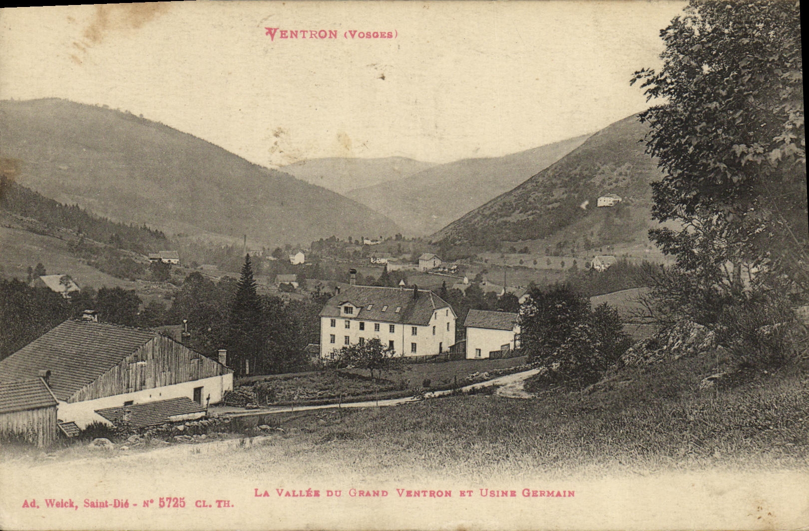 VINTAGE POSTCARD the Valley Of Large German Vertron And Usine