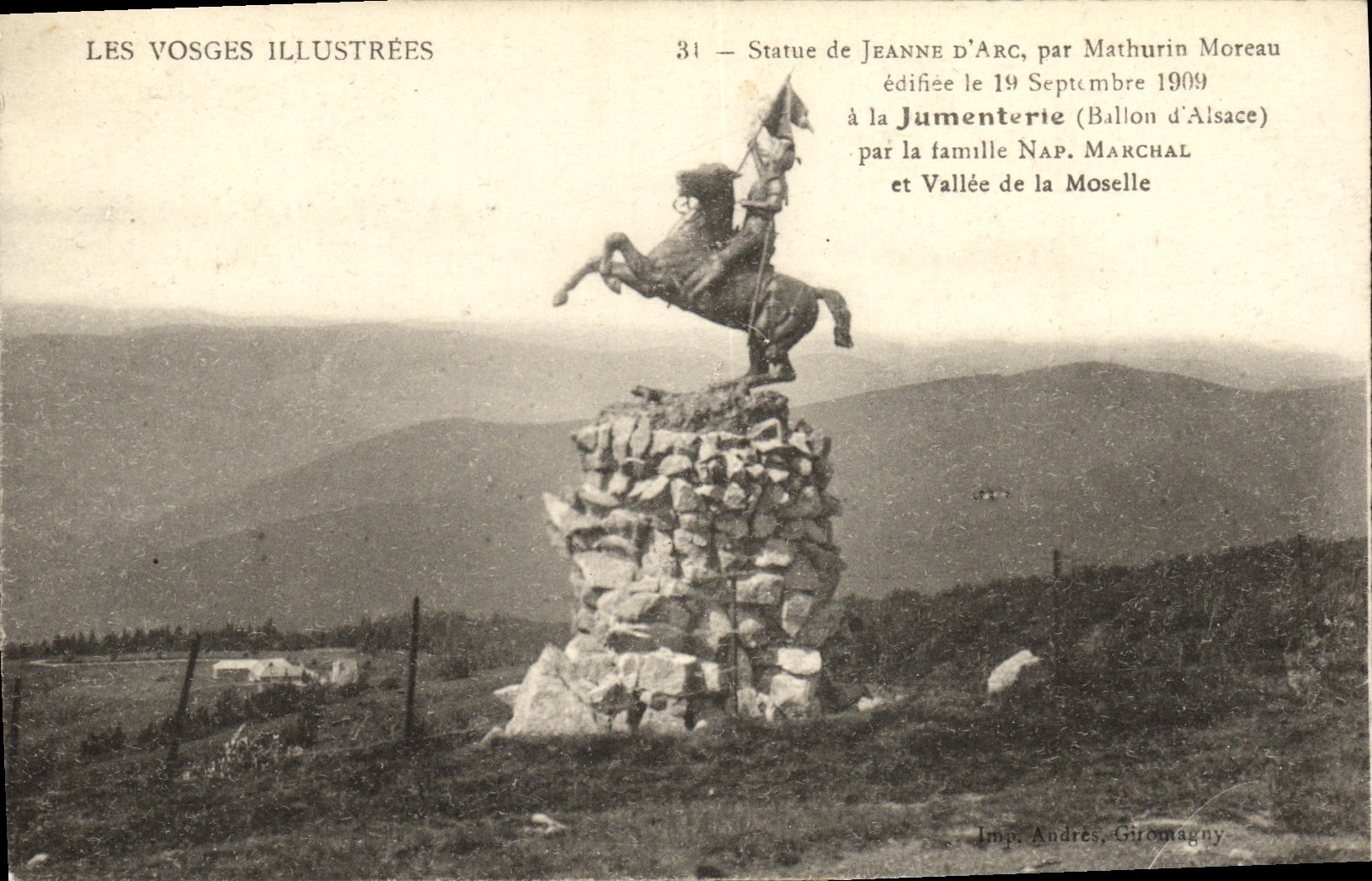 VINTAGE POSTCARD the Vosges Illustrees rules of Jeanne D arc Mathurin Moreau