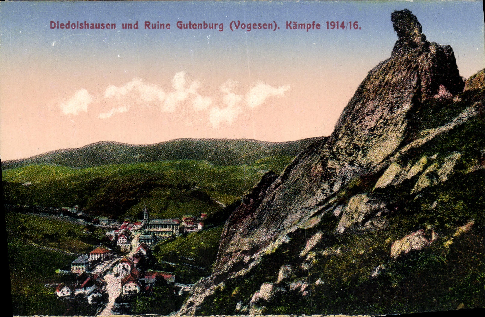 VINTAGE POSTCARD Diedolshausen Und Ruins Gutenburg Kampfe 1914 1916