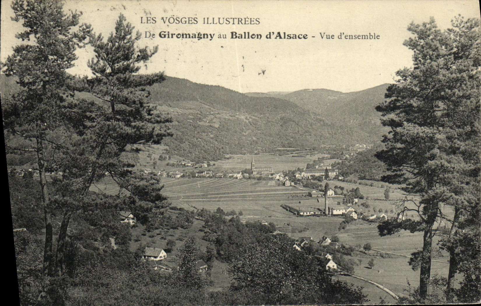 VINTAGE POSTCARD De Giromagny with the Balloon D Alsace Seen D Together