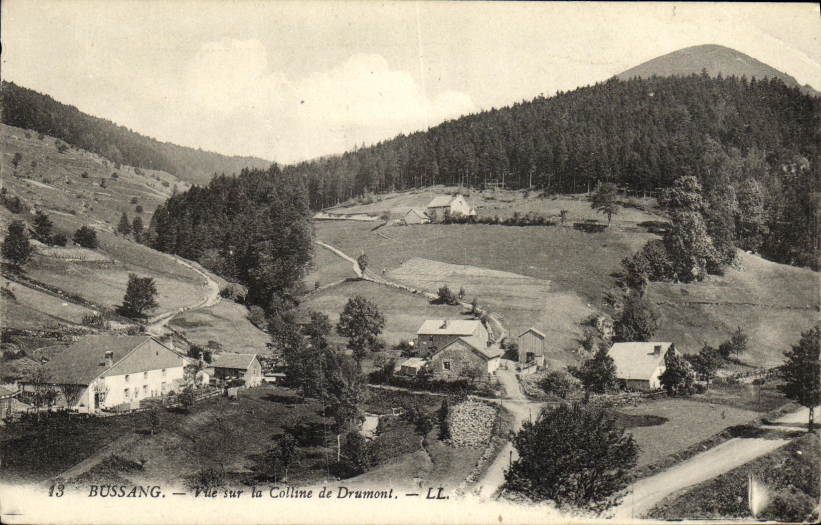 VINTAGE POSTCARD Bussang Seen on the Hill of Drumont