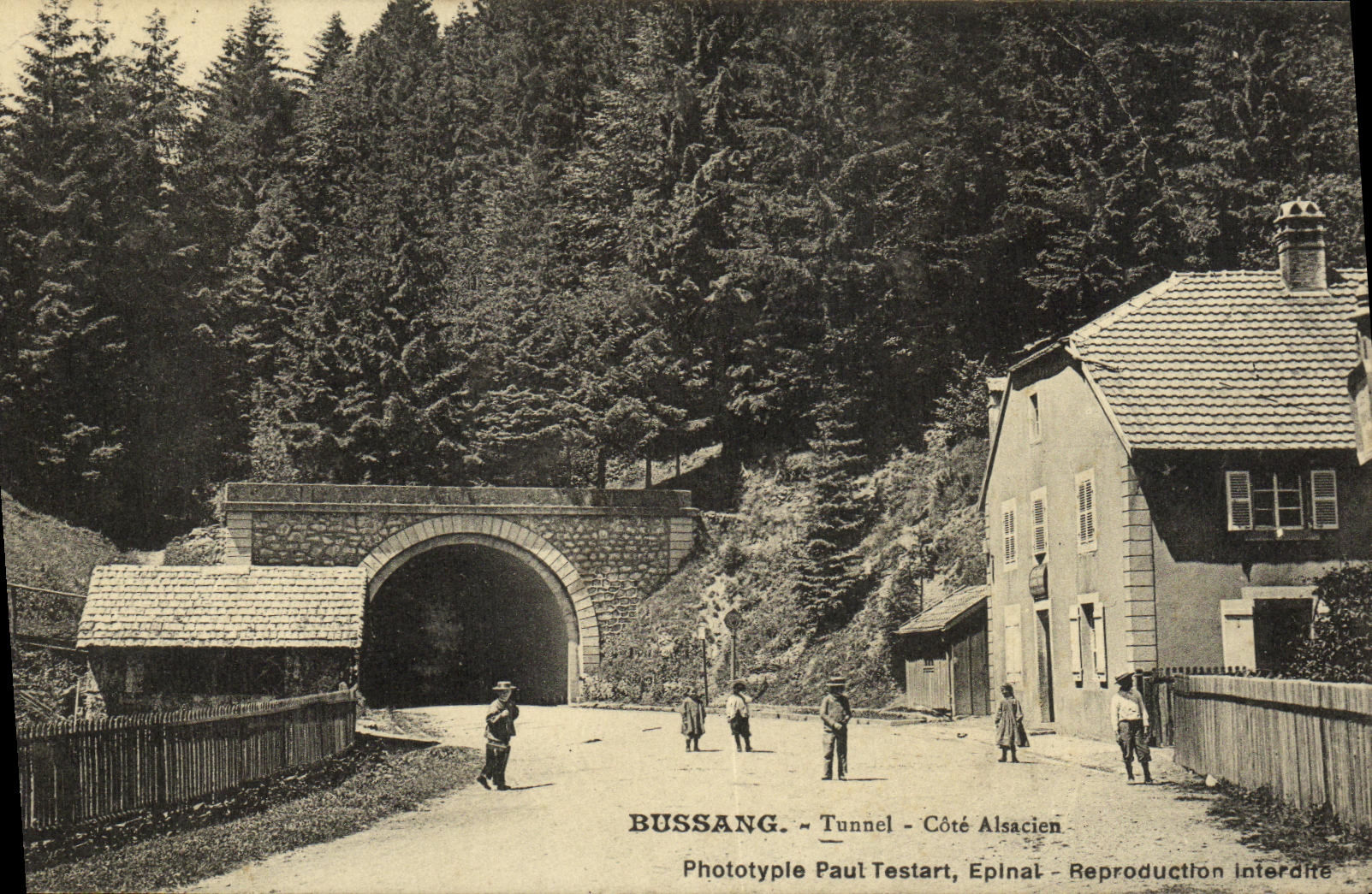 VINTAGE POSTCARD Bussang Tunnel Dimensions Alsatian