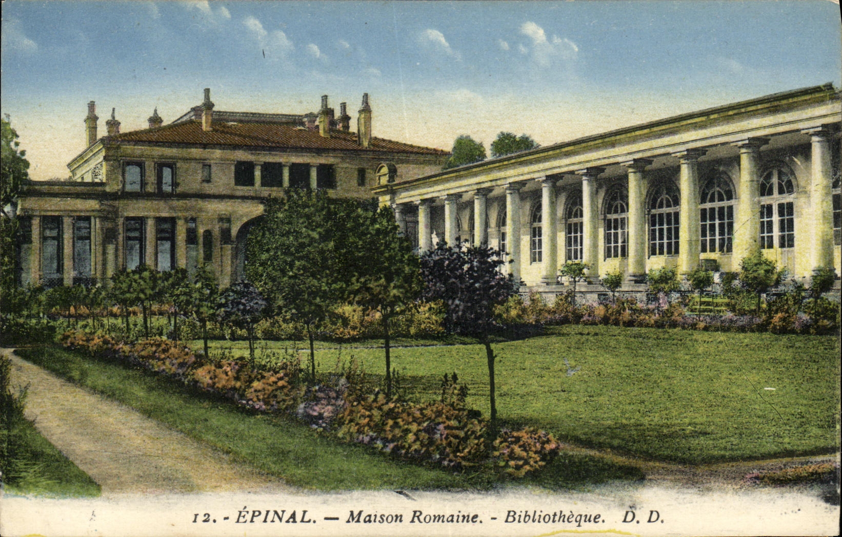Biblioteca romana de la casa de Epinal de la POSTAL de la VENDIMIA