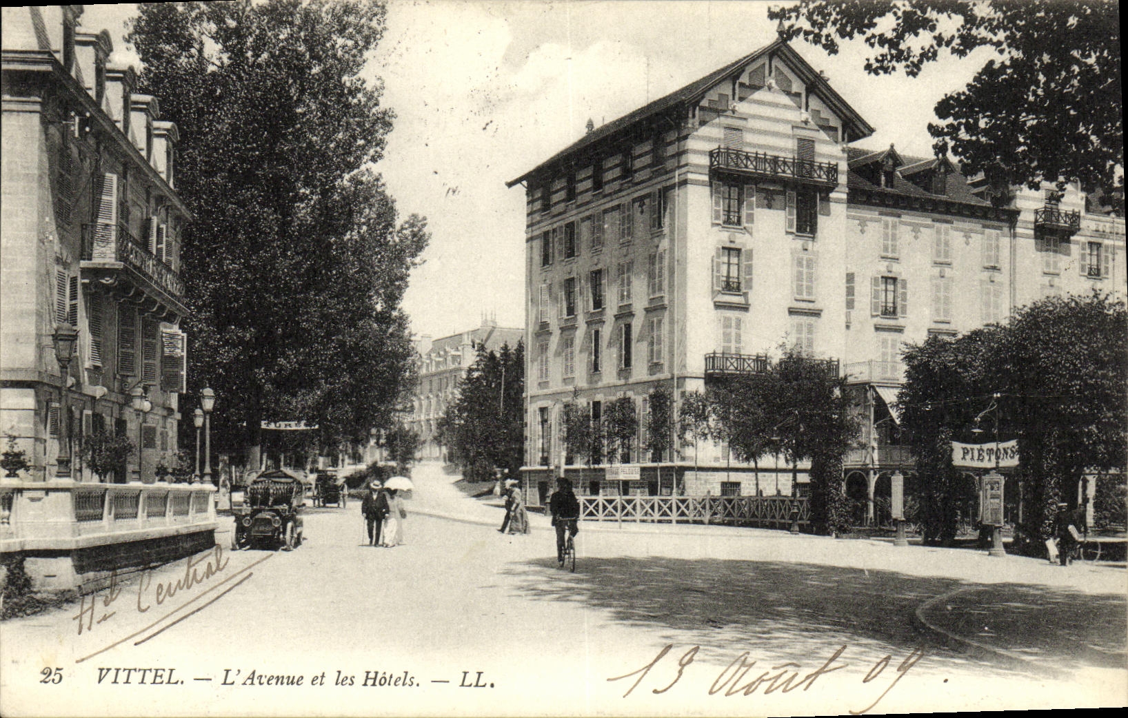 VINTAGE POSTCARD Vittel L Avenue and Hotels