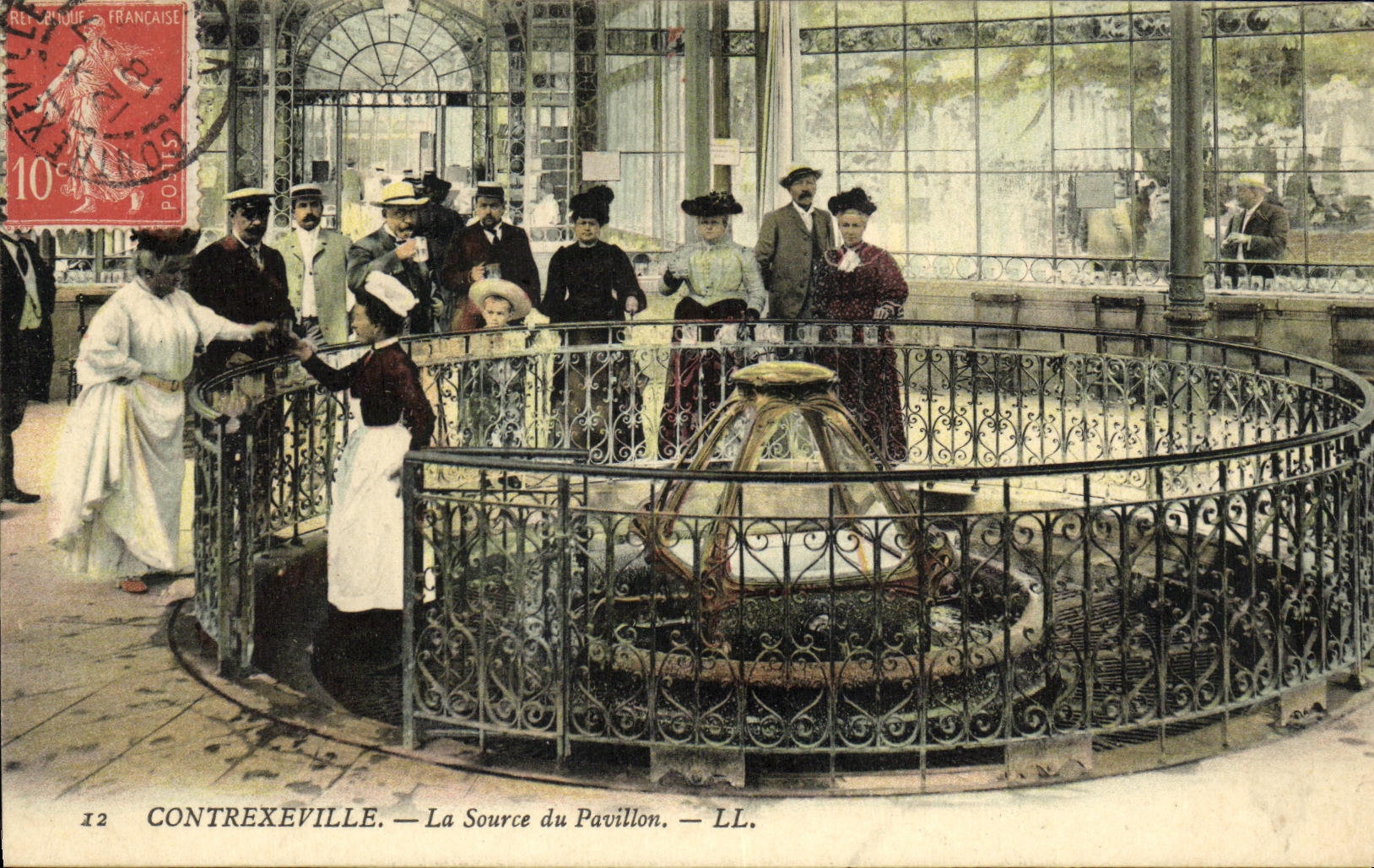 VINTAGE POSTCARD Contrexeville the Source of the House