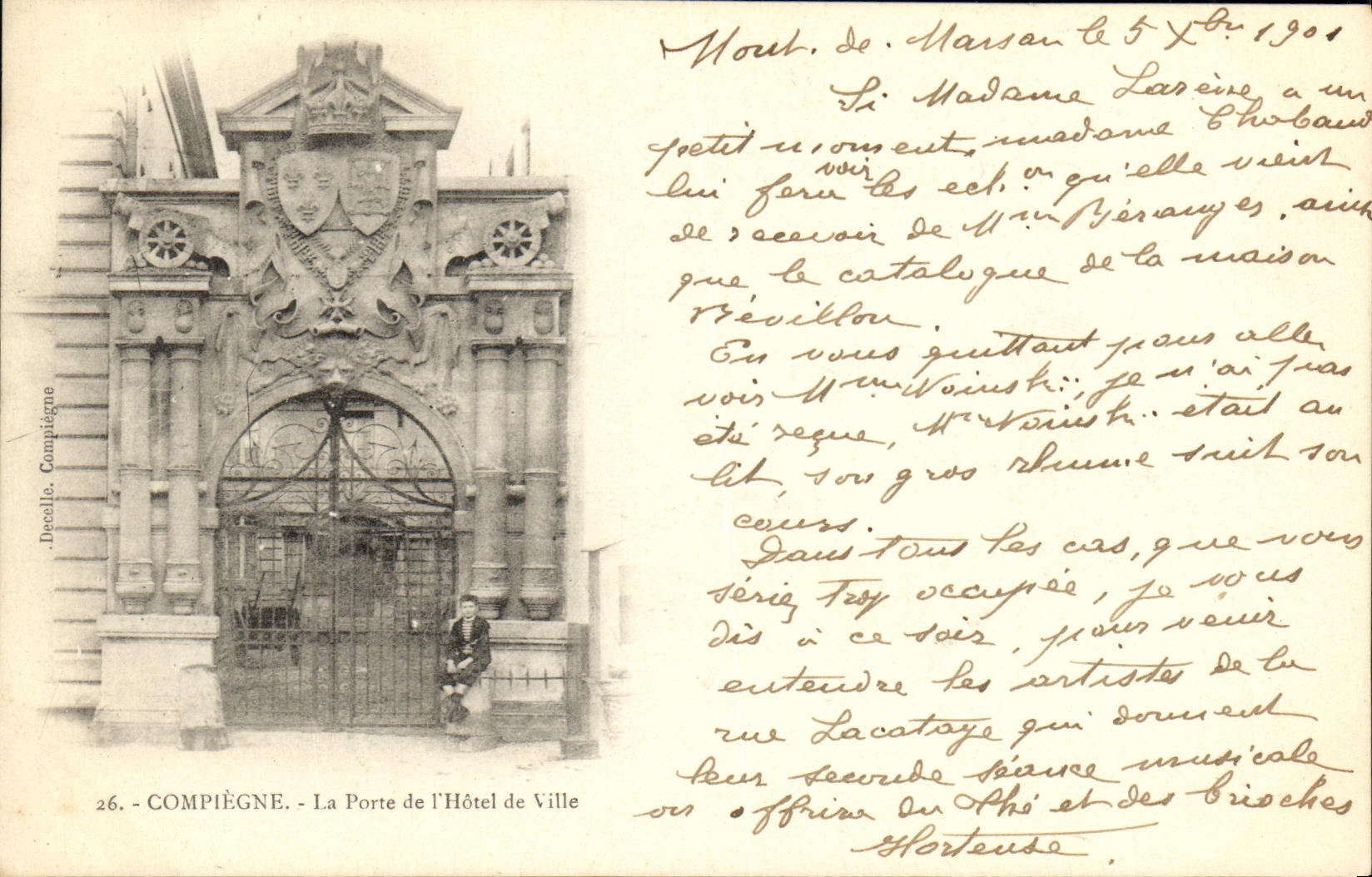 CPA Compiegne La Porte de L Hotel de Ville