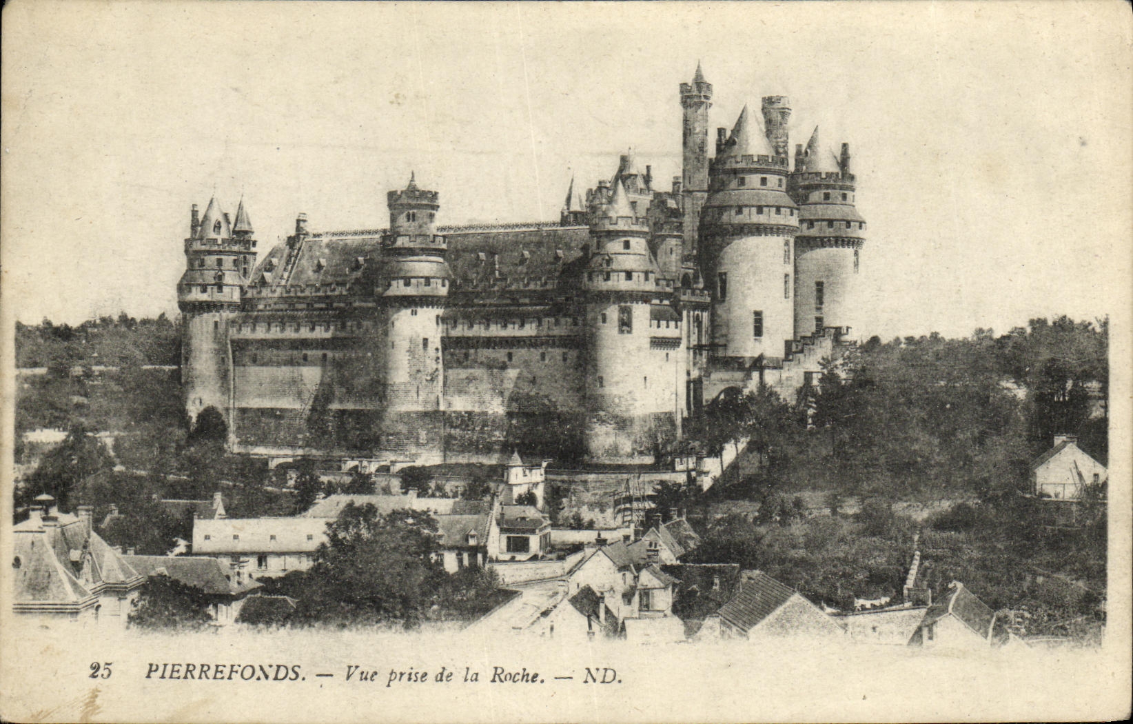 POSTAL Pierrefonds de la VENDIMIA vista de la roca