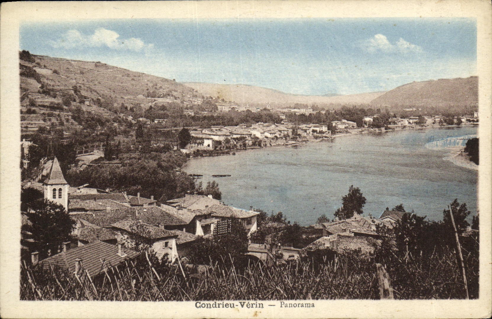 VINTAGE POSTCARD Condrieu Jack Panorama