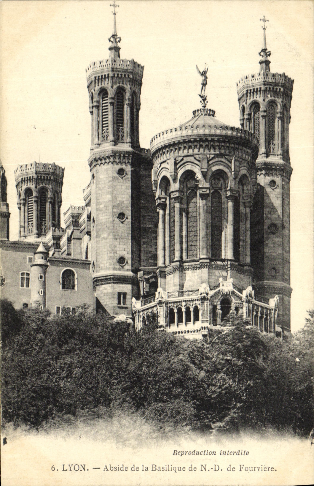 VINTAGE POSTCARD Lyon Apse of the Basilica Nd of Fourviere