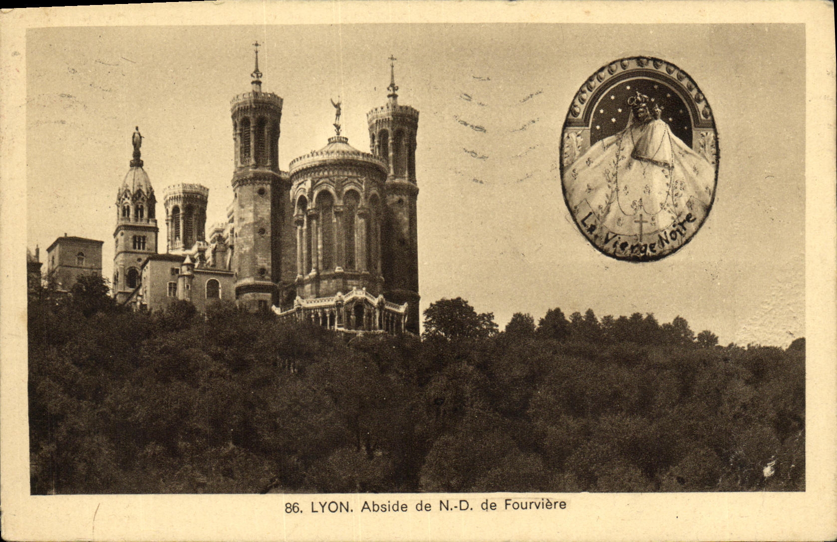 VINTAGE POSTCARD Lyon Apse of ND of Fourviere