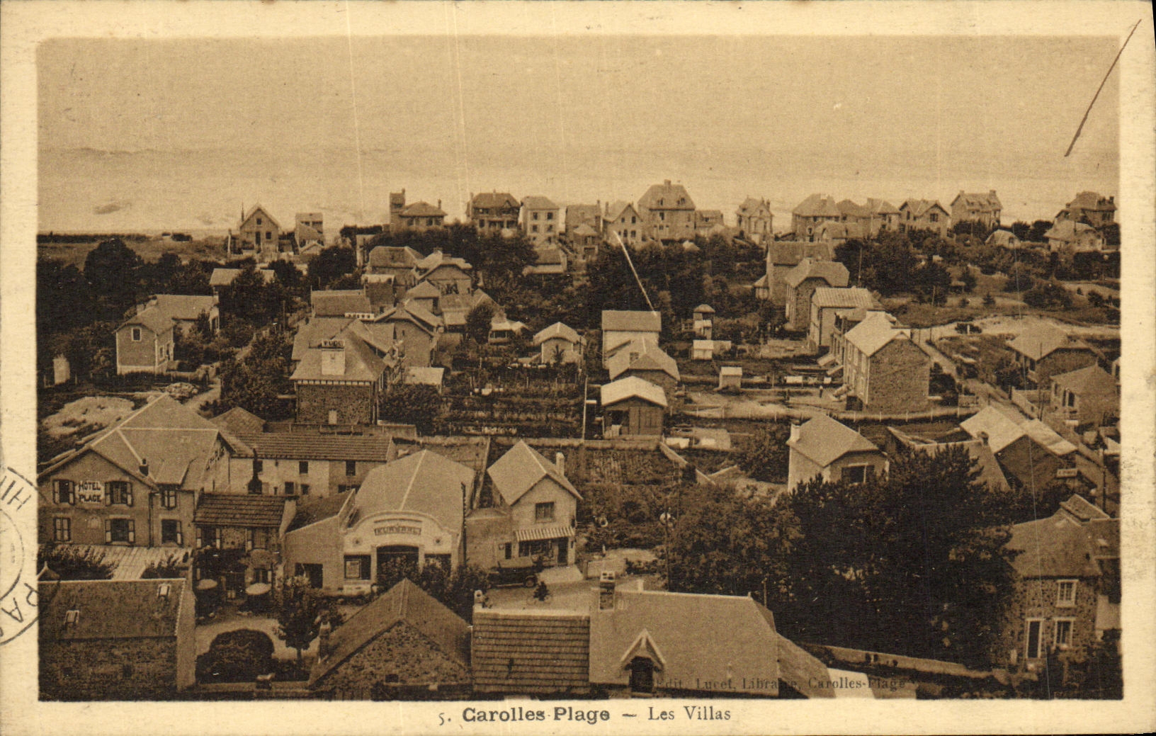 VINTAGE POSTCARD Carolles Beach Villas