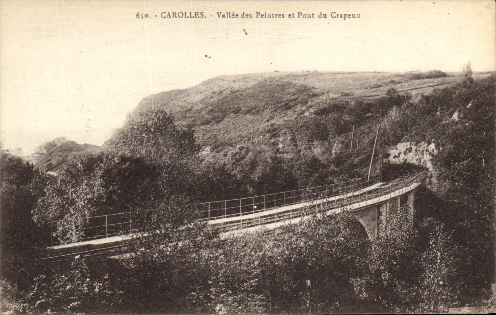 VINTAGE POSTCARD Carolles Valley of Pelntres and Pont of Crapeux