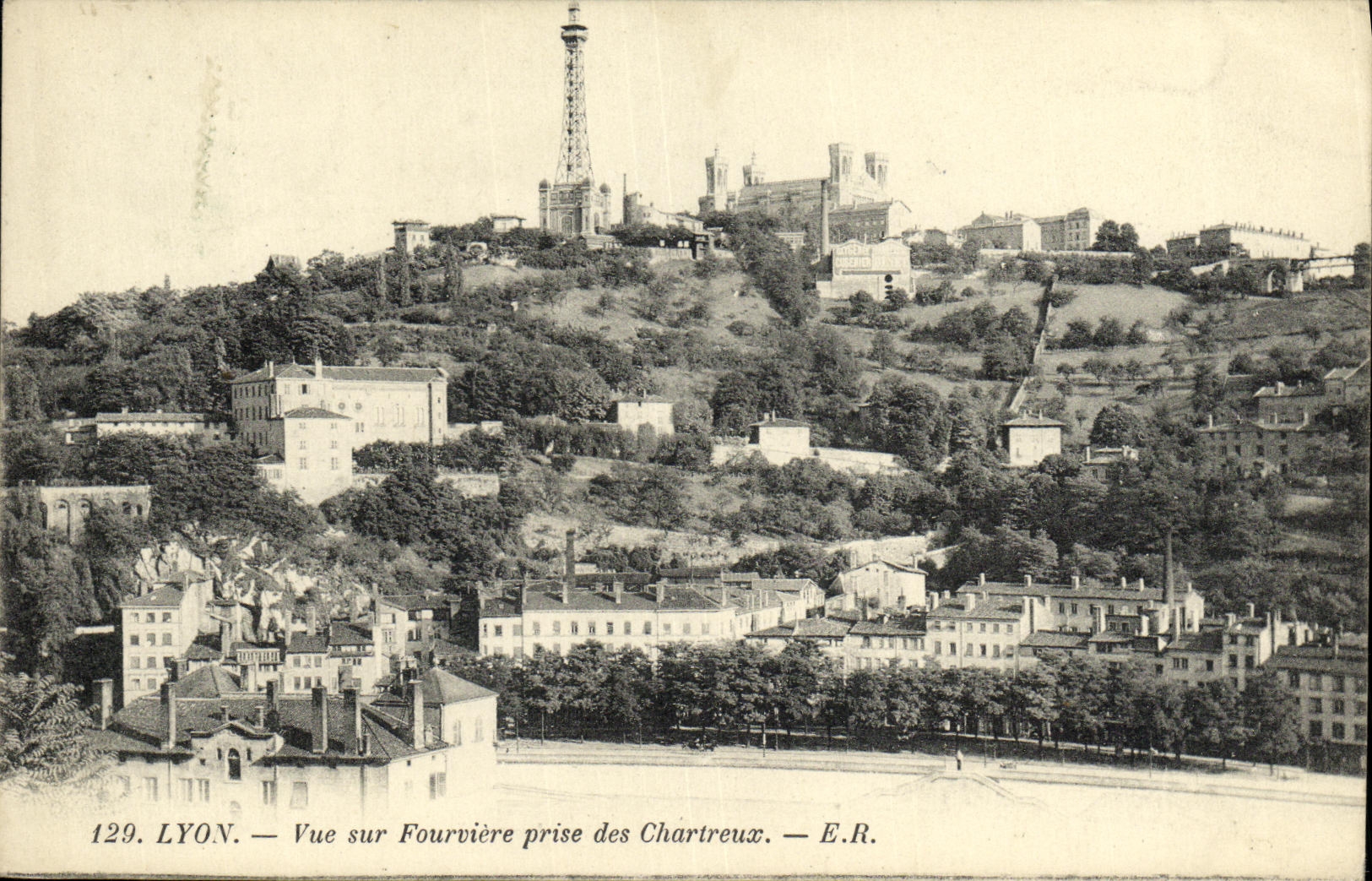 VINTAGE POSTCARD Lyon Seen on Fourviere taken of the Carthusian monks